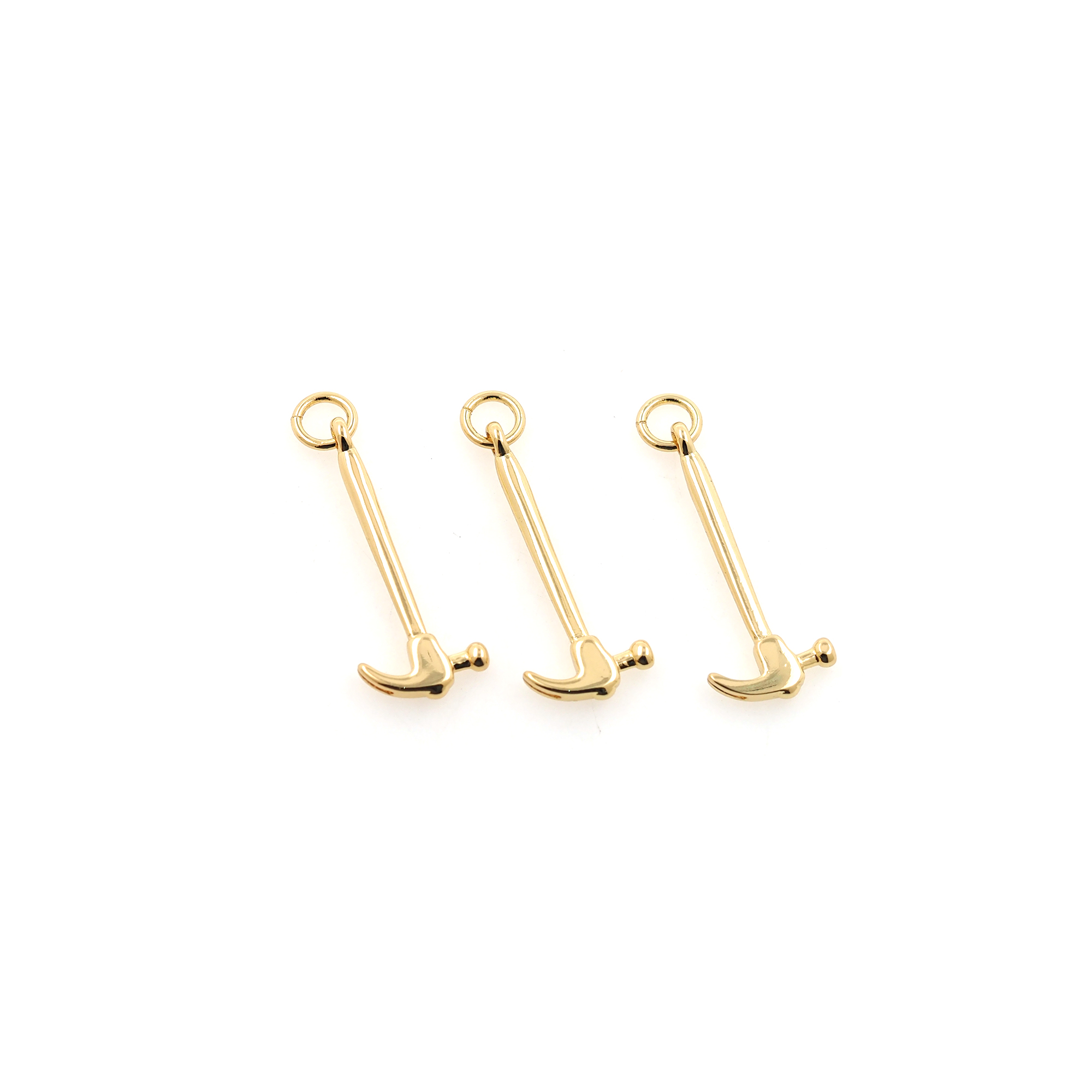 18K Gold Filled Hammer Pendant,Dainty Tool Charm Earrings Necklace for DIY Jewelry Making Supply