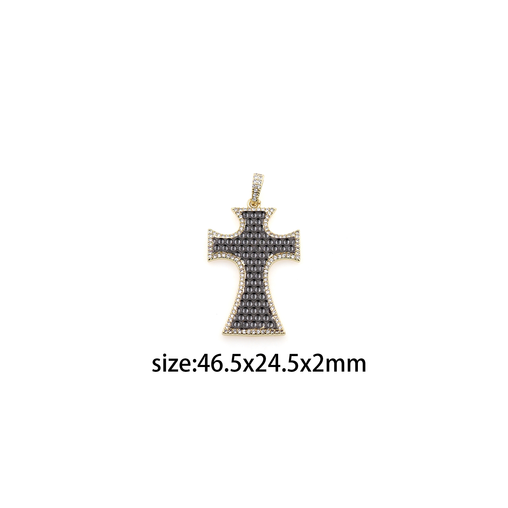 18K Gold Filled Cross Pendant,CZ Micro Pave Cross Charm Earrings Necklace for DIY Jewelry Making Supply