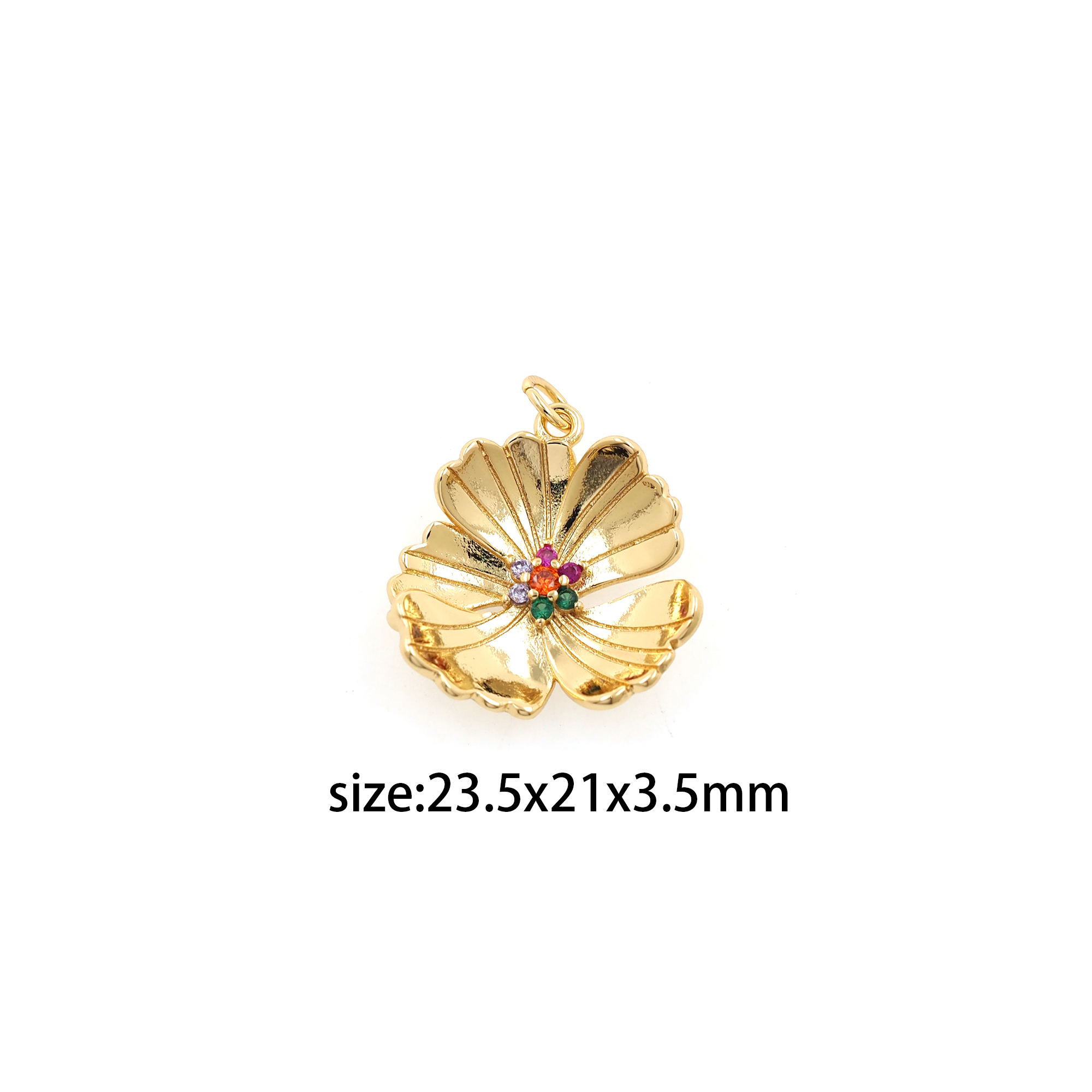 18K Gold Filled Flower Pendant,Dainty Flower Charm Earrings Necklace for DIY Jewelry Making Supply