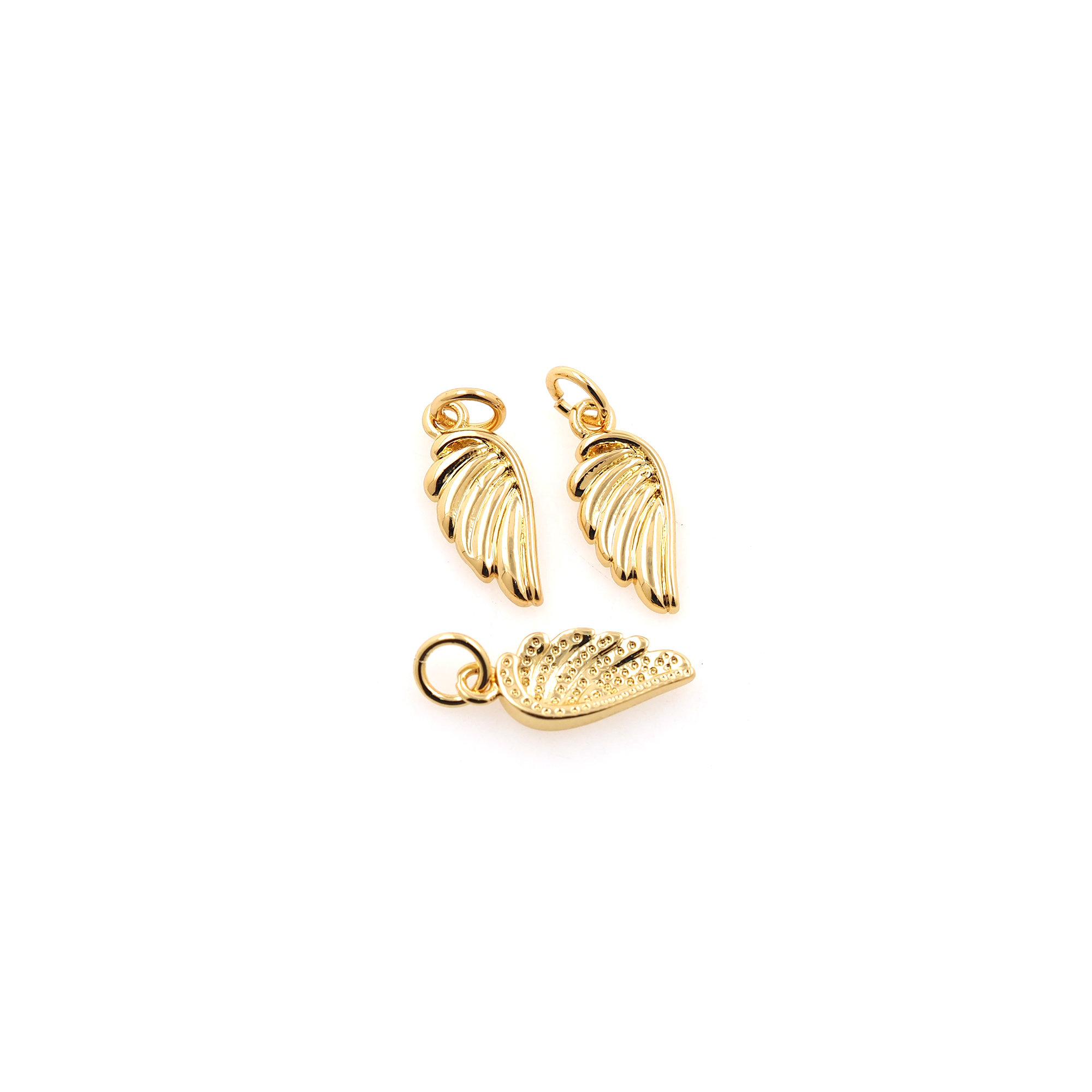 18K Gold Filled Wing Pendant,Dainty Wings Earrings Necklace for DIY Jewelry Making Supply