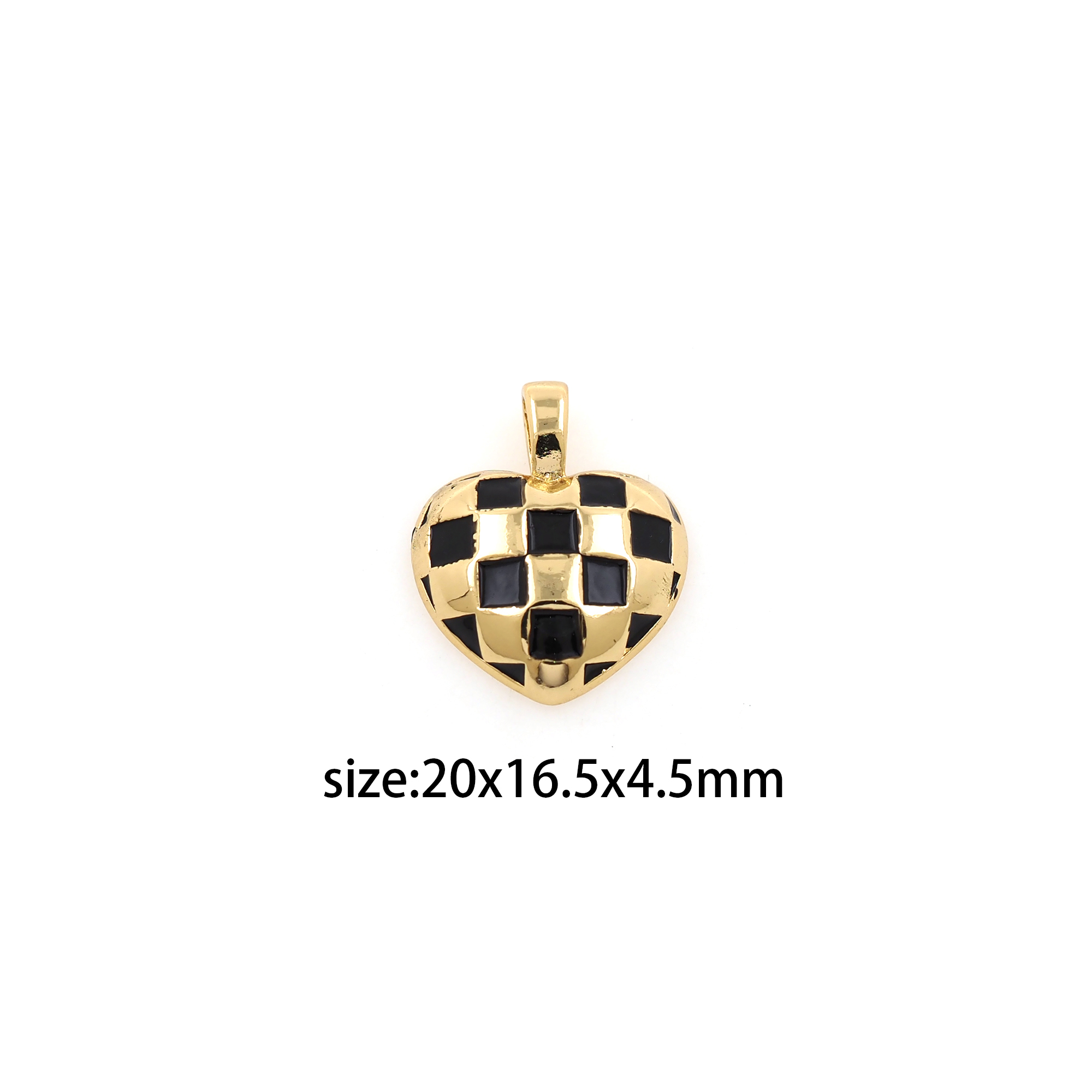 18K Gold Filled Heart Pendant,Enamel Heart Charm Earrings Necklace for DIY Jewelry Making Supply