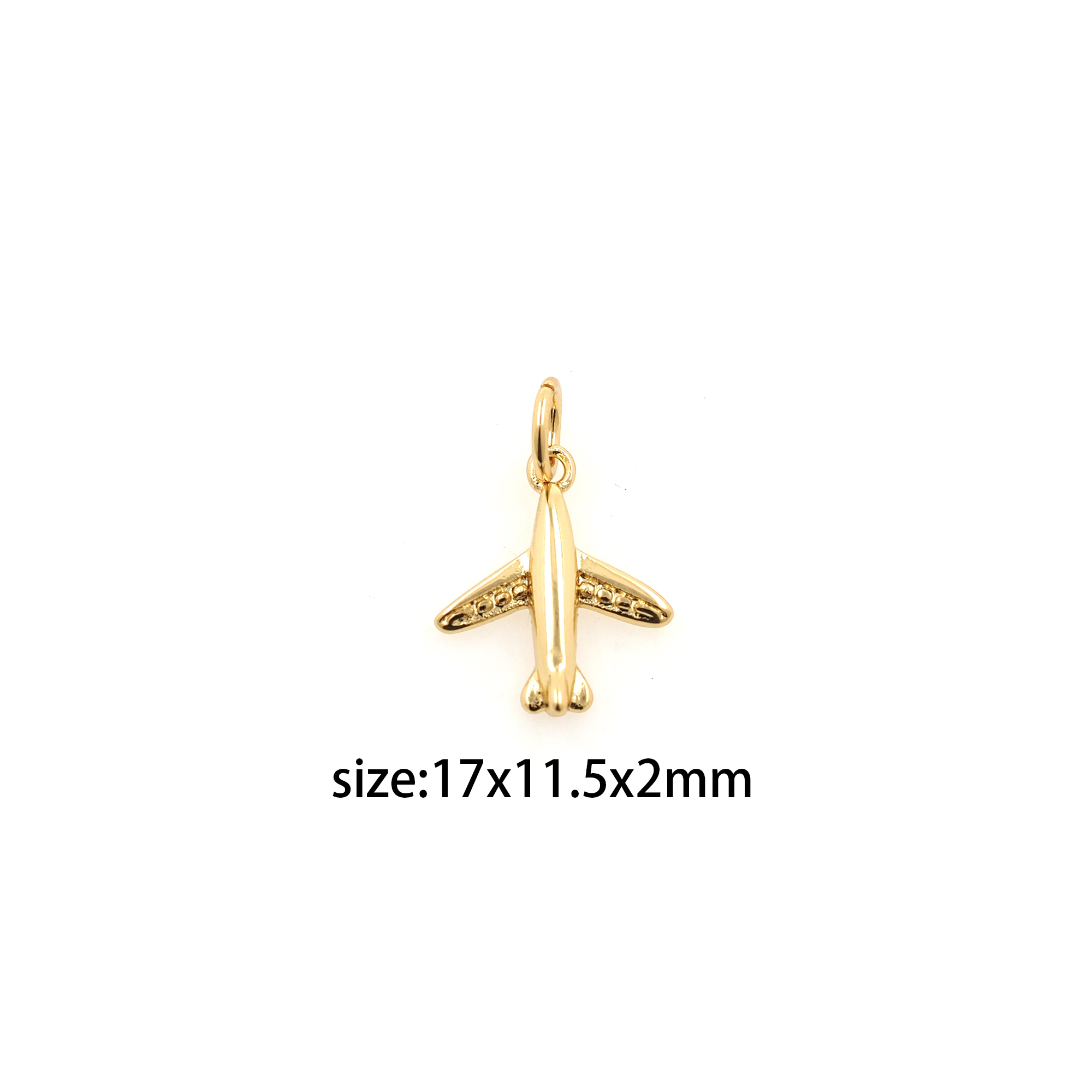 18K Gold Filled Airplane Pendant,Dainty Airplane Charm Earrings Necklace for DIY Jewelry Making Supply