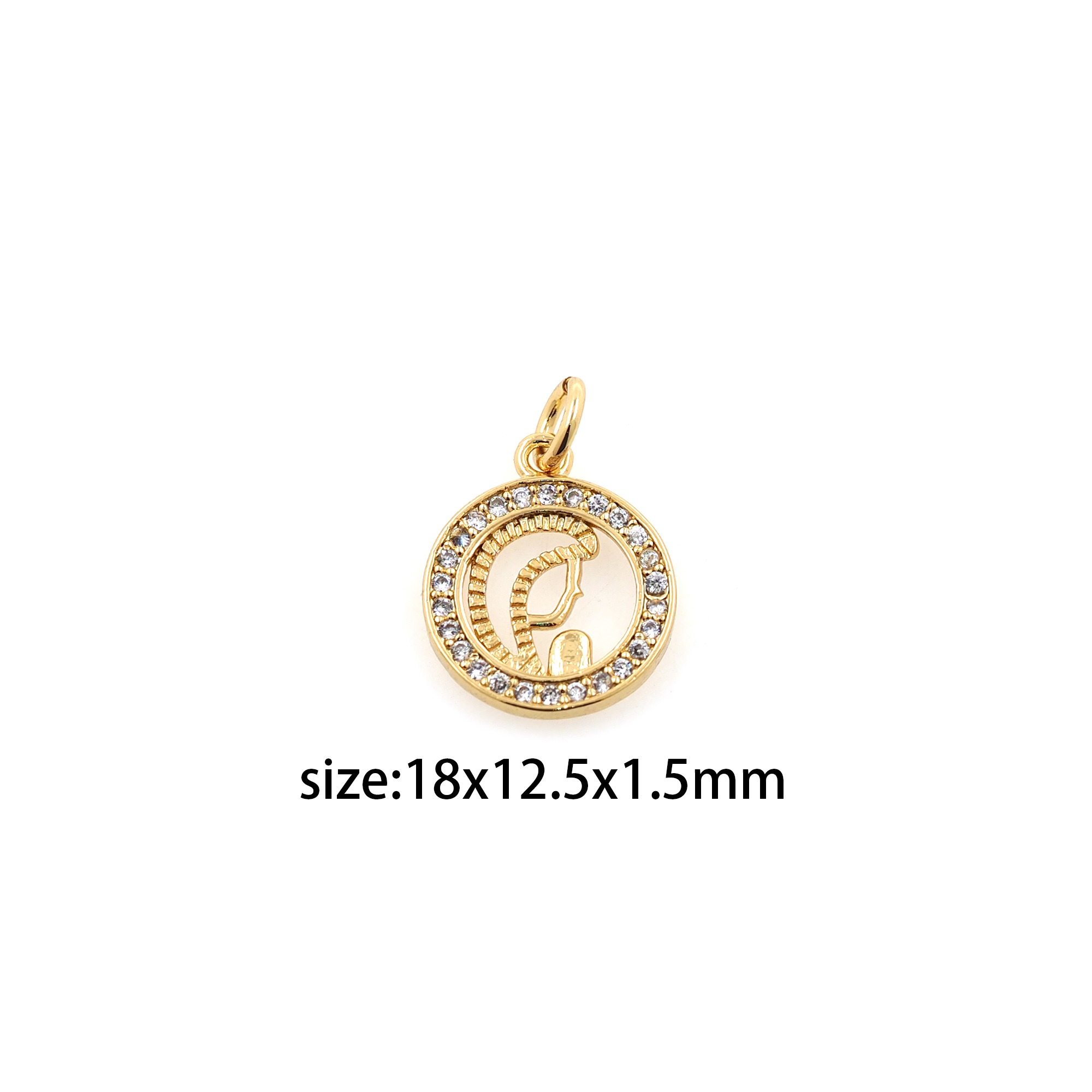 18K Gold Filled Mother Pendant,CZ Micro Pave Mother Charm Earrings Necklace for DIY Jewelry Making Supply