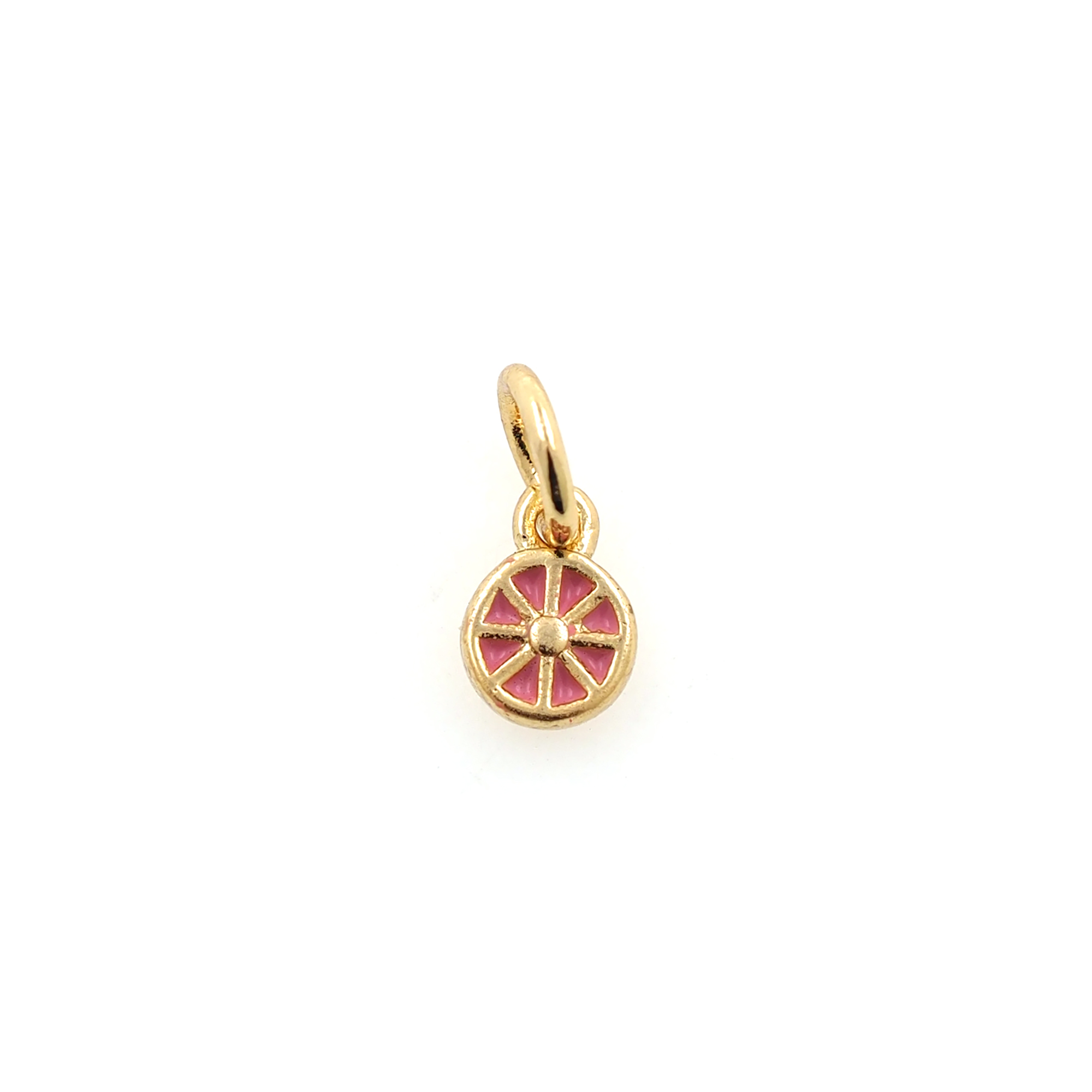 18K Gold Filled Orange Pendant,Tiny Fruit Charm,Enamel Lemon Earrings Necklace for DIY Jewelry Making Supply