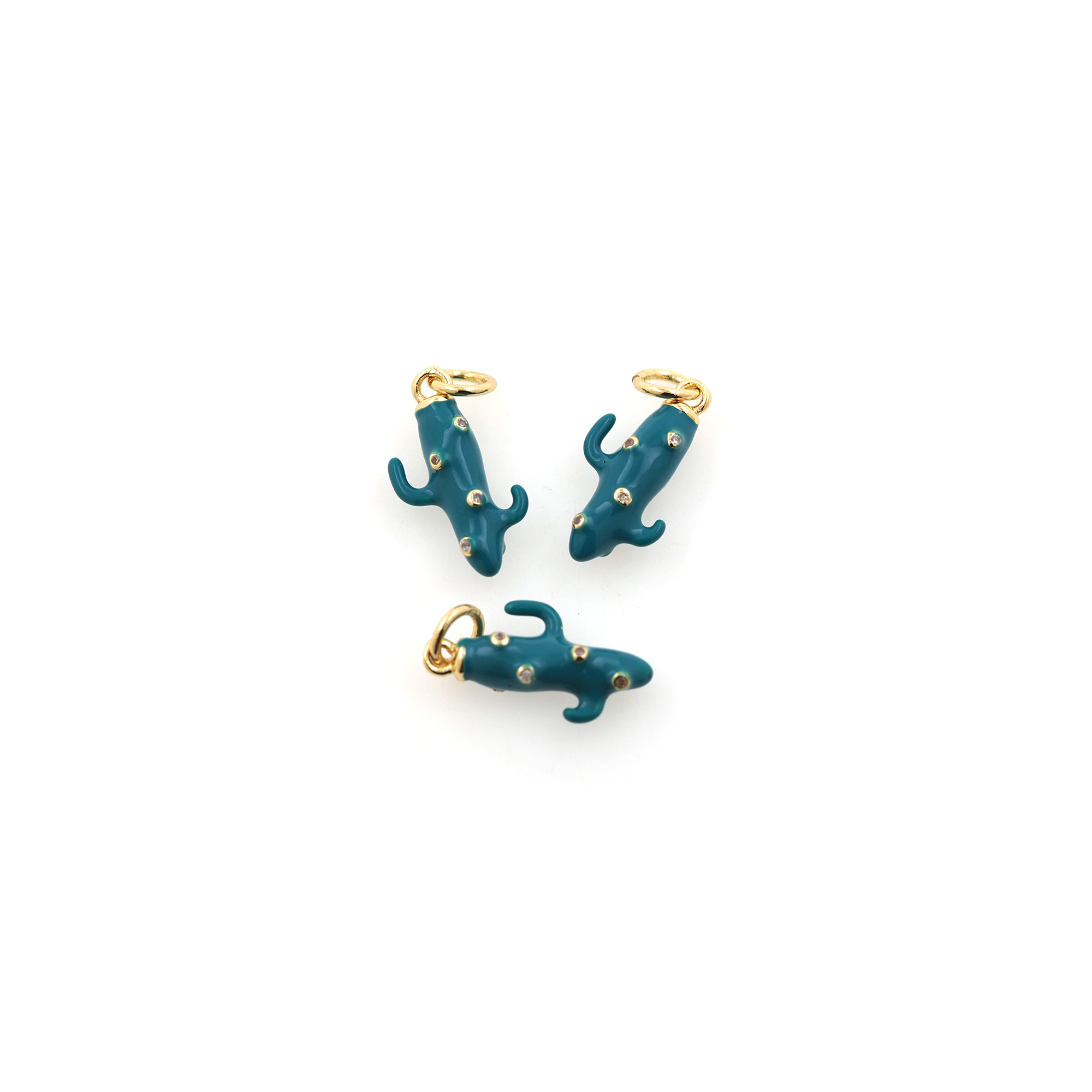 18K Gold Filled Cactus Pendant,Enamel Cactus Charm Earrings Necklace for DIY Jewelry Making Supply