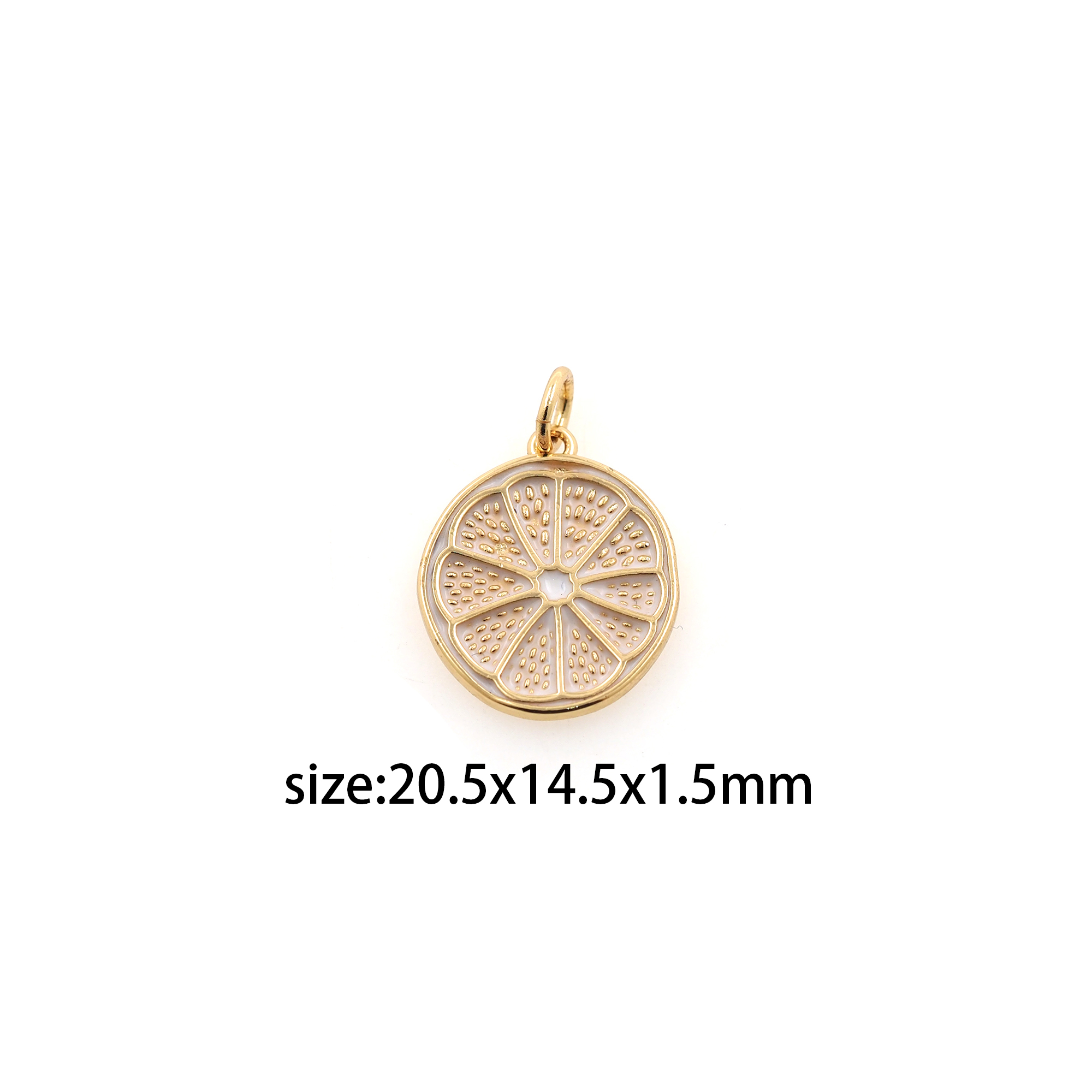 18K Gold Filled Orange Pendant,Fruit Charm,Enamel Lemon Earrings Necklace for DIY Jewelry Making Supply