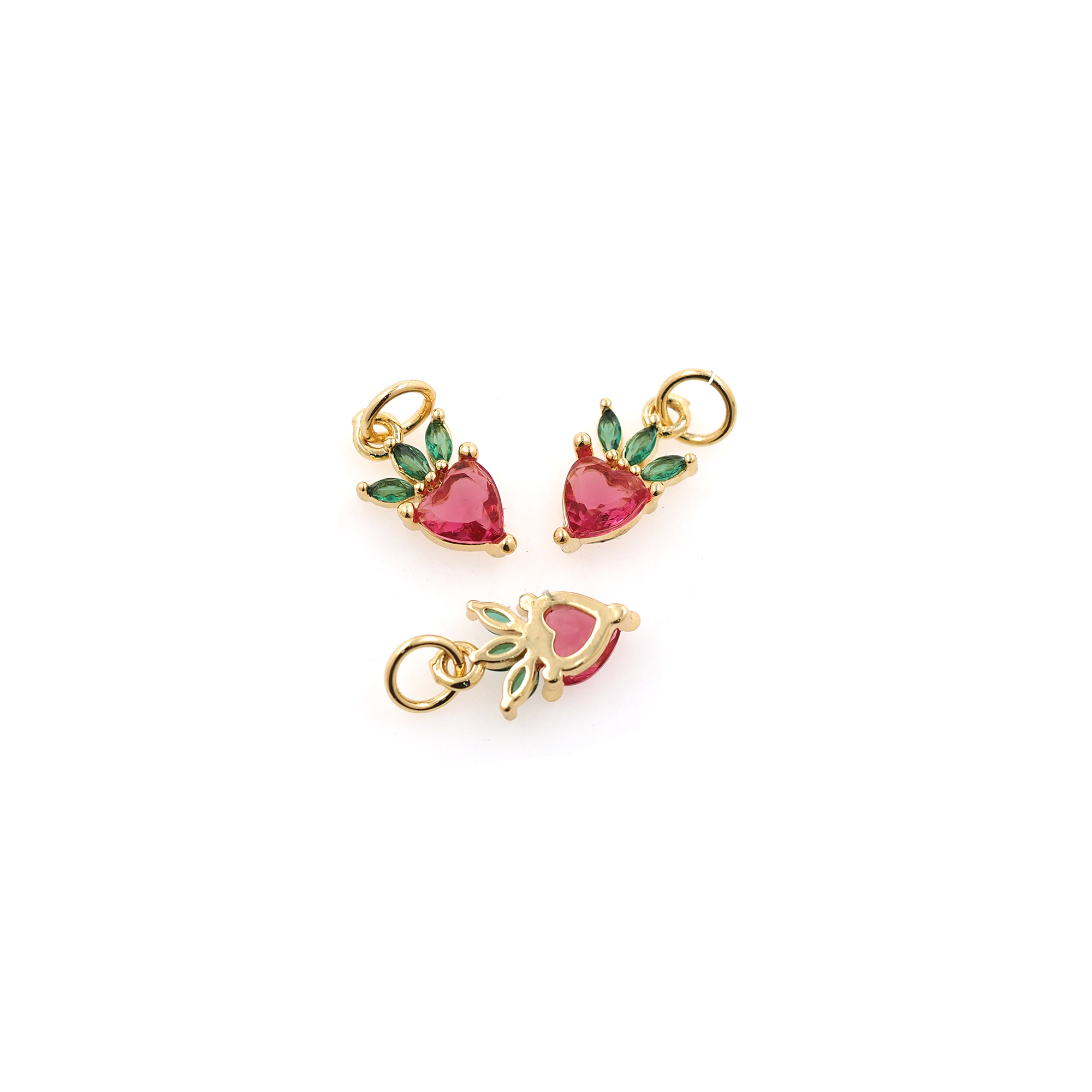 18K Gold Filled Radish Pendant,CZ Micro Pave Radish Charm Earrings Necklace for DIY Jewelry Making Supply