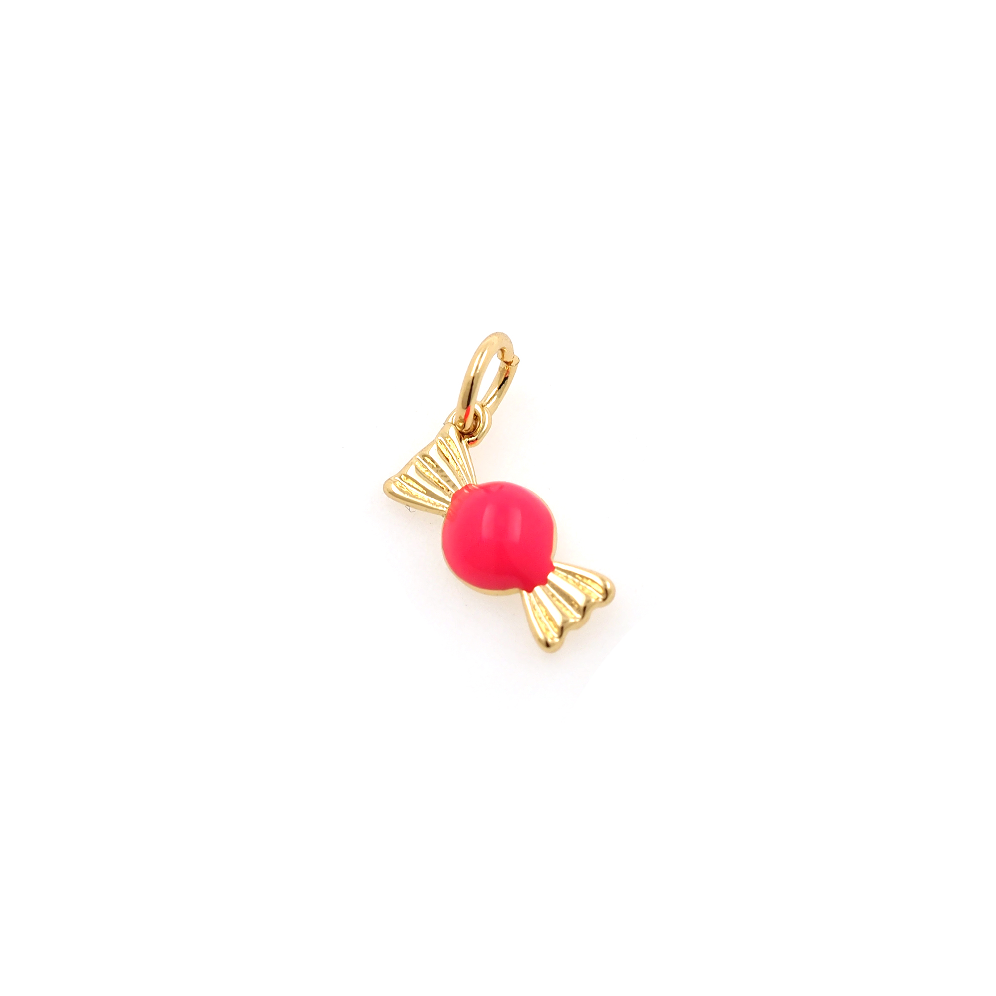 18K Gold Filled Candy Pendant,Enamel Candy Charm Earrings Necklace for DIY Jewelry Making Supply