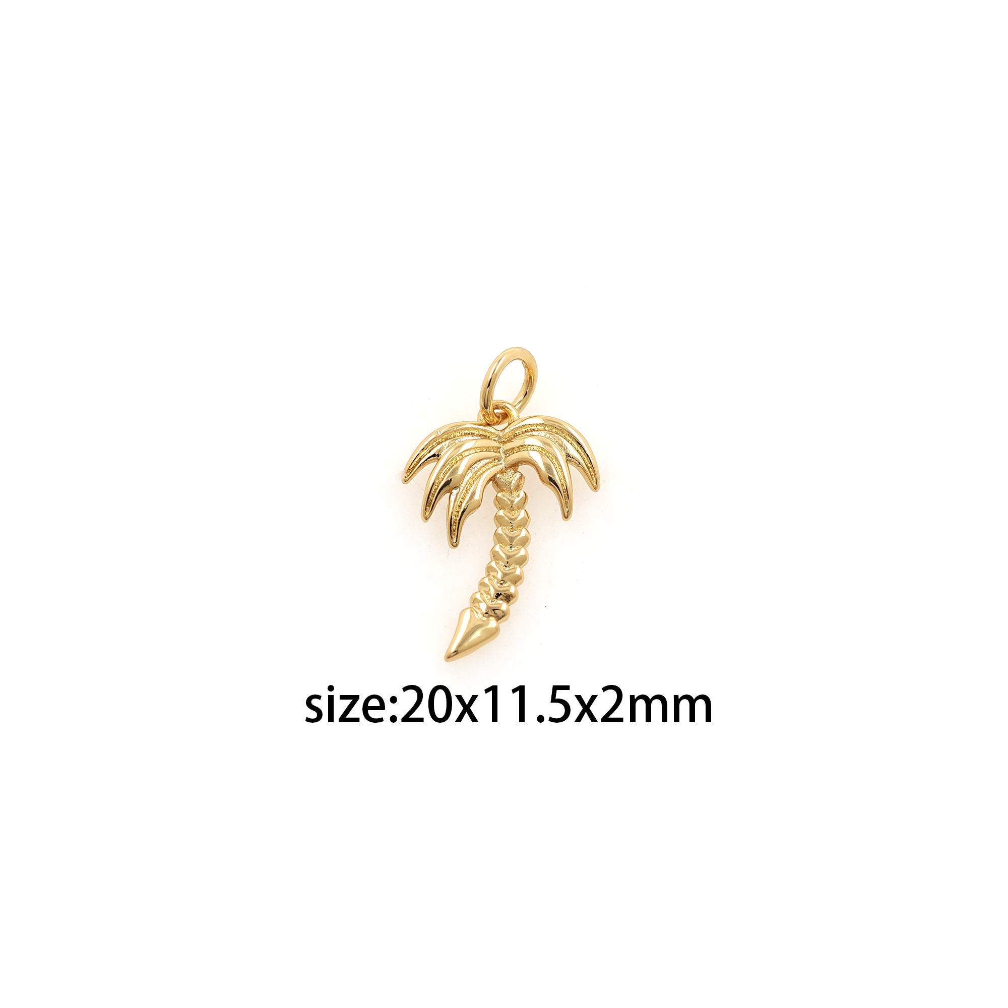 18K Gold Filled Coconut Tree Pendant,Dainty Palm Tree Charm Earrings Necklace for DIY Jewelry Making Supply