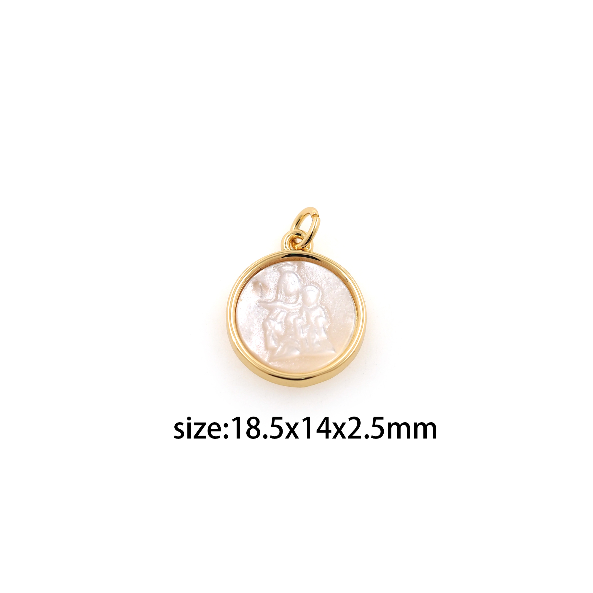 18K Gold Filled Religious Pendant,Enamel Religious Charm Earrings Necklace for DIY Jewelry Making Supply