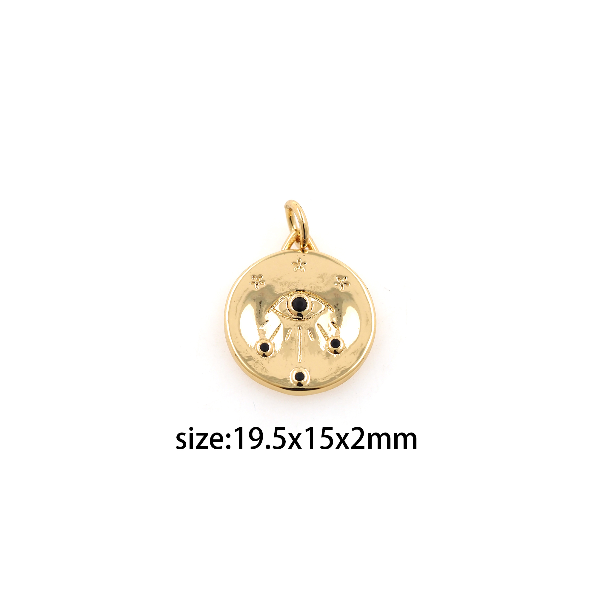 18K Gold Filled Evil Eye Pendant,CZ Micro Pave Evil Eye Charm Earrings Necklace for DIY Jewelry Making Supply