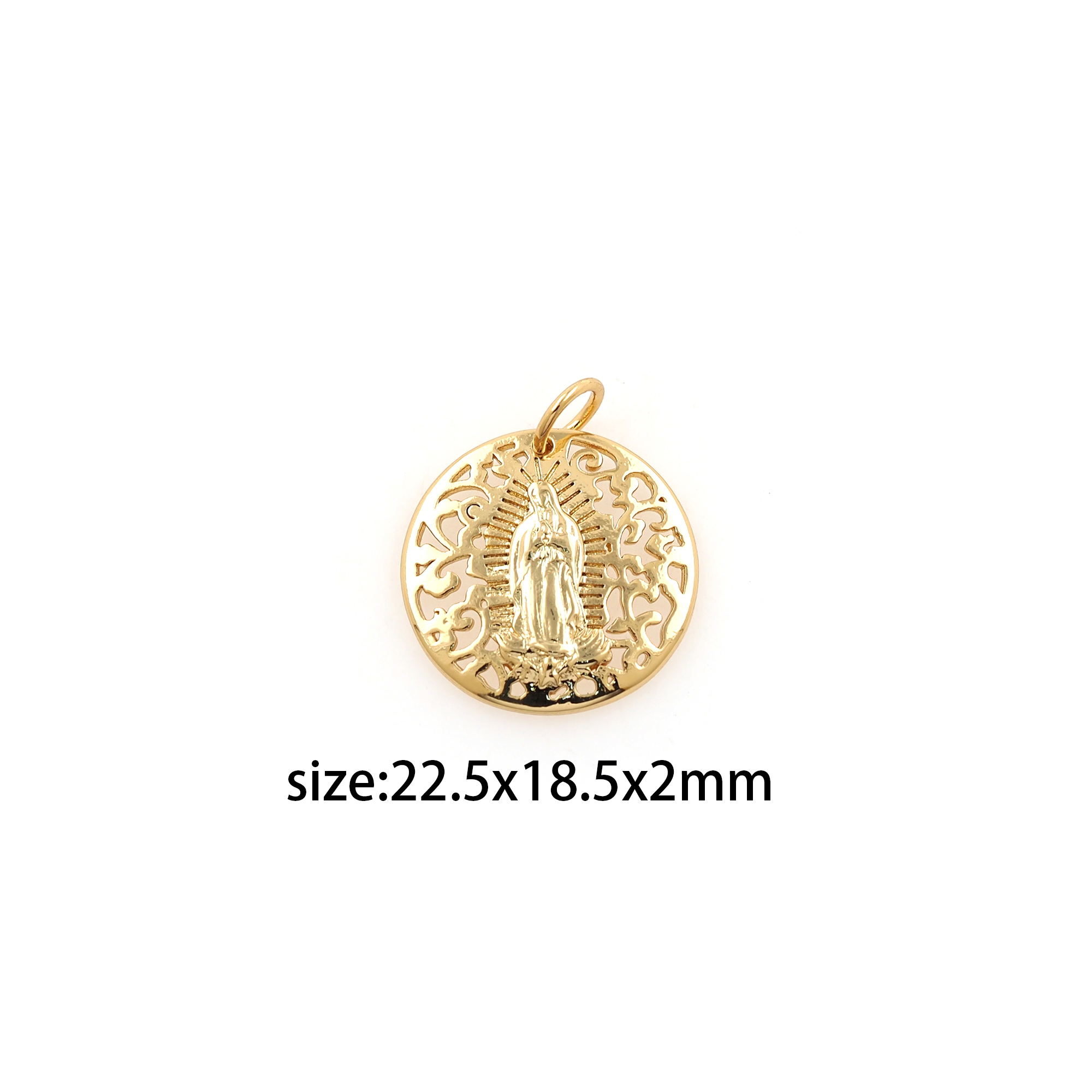 18K Gold Filled Virgin Mary Pendant,Dainty Religious Charm Earrings Necklace for DIY Jewelry Making Supply