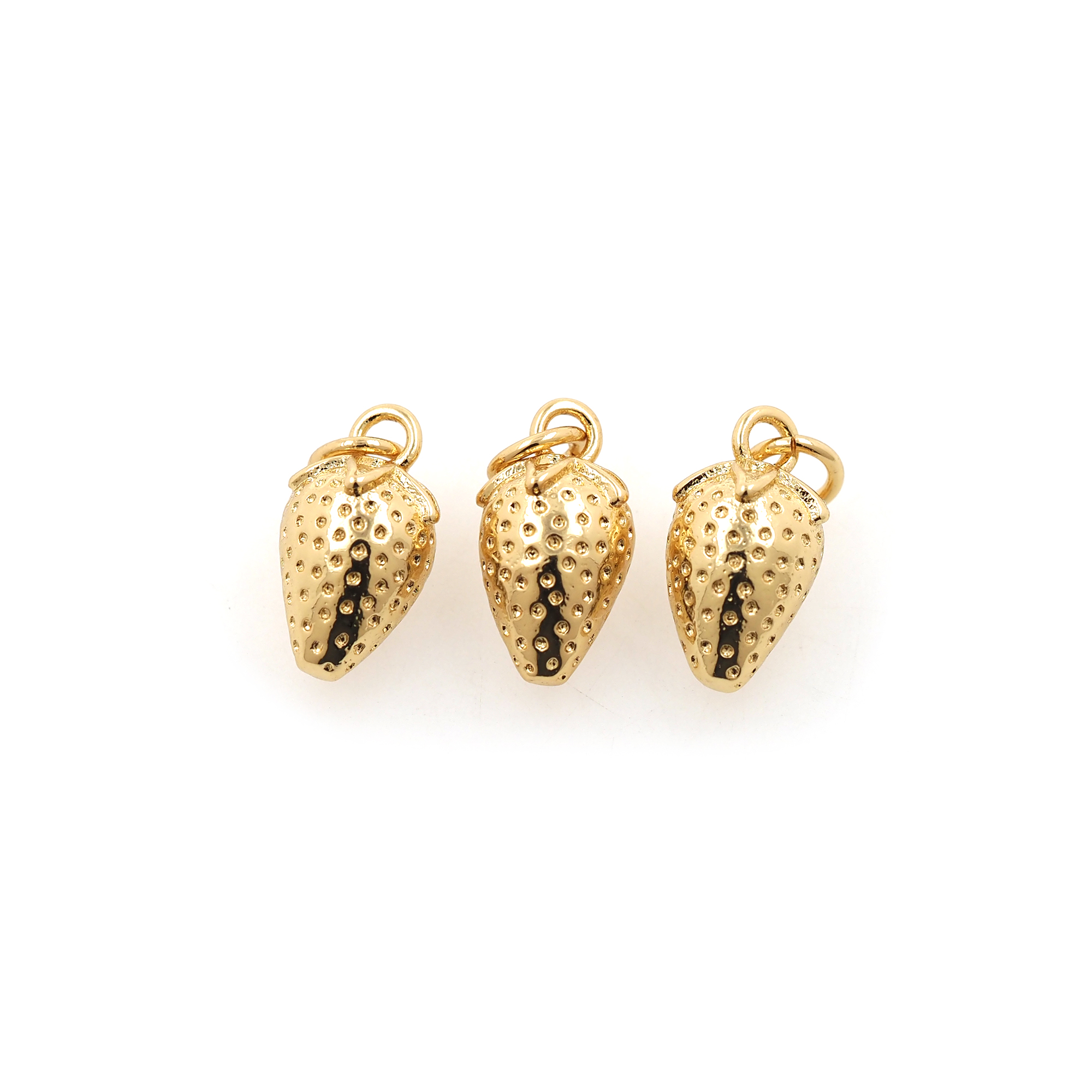 18K Gold Filled Strawberry Pendant,Dainty Strawberry Charm Earrings Necklace for DIY Jewelry Making Supply
