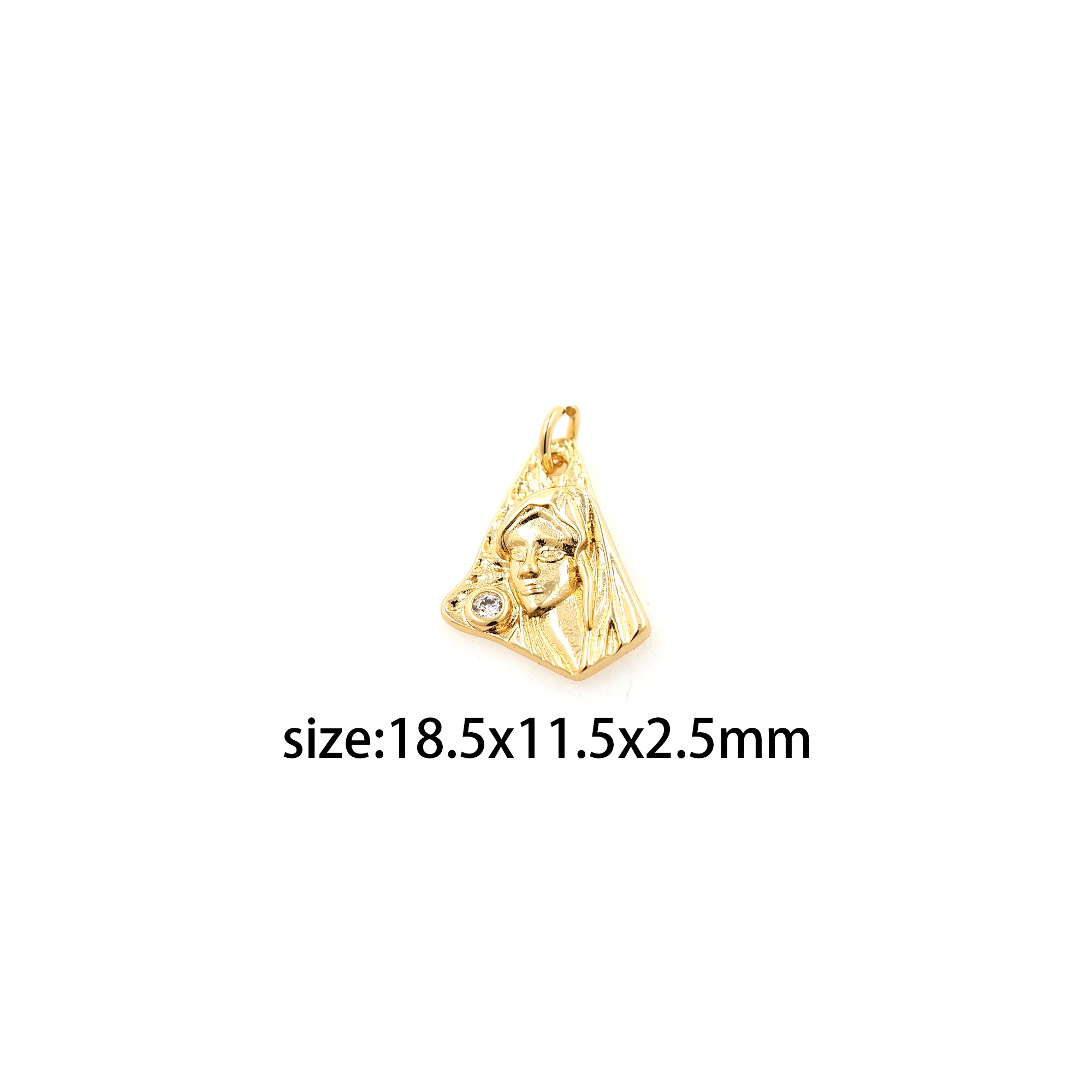 18K Gold Filled Virgin Mary Pendant,Dainty Religious Charm Earrings Necklace for DIY Jewelry Making Supply