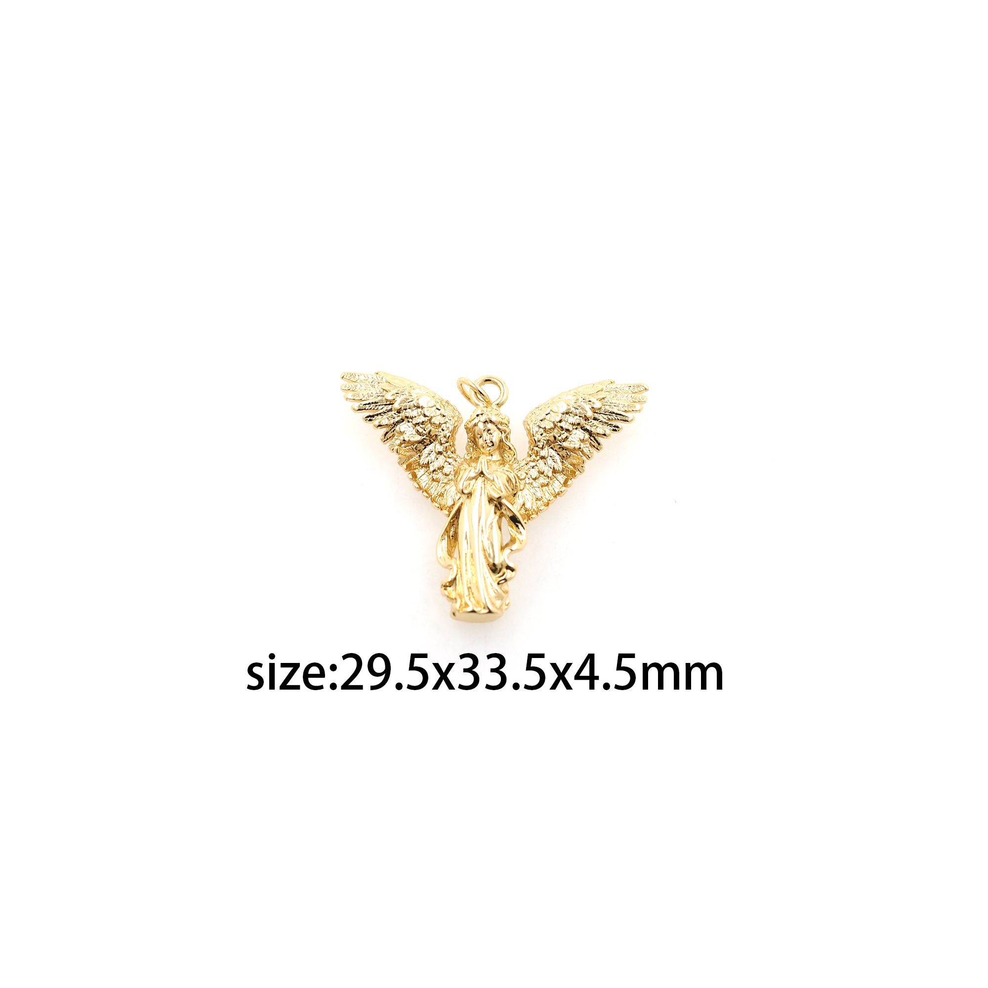 18K Gold Filled Angel Pendant,Dainty Angel Charm Earrings Necklace for DIY Jewelry Making Supply