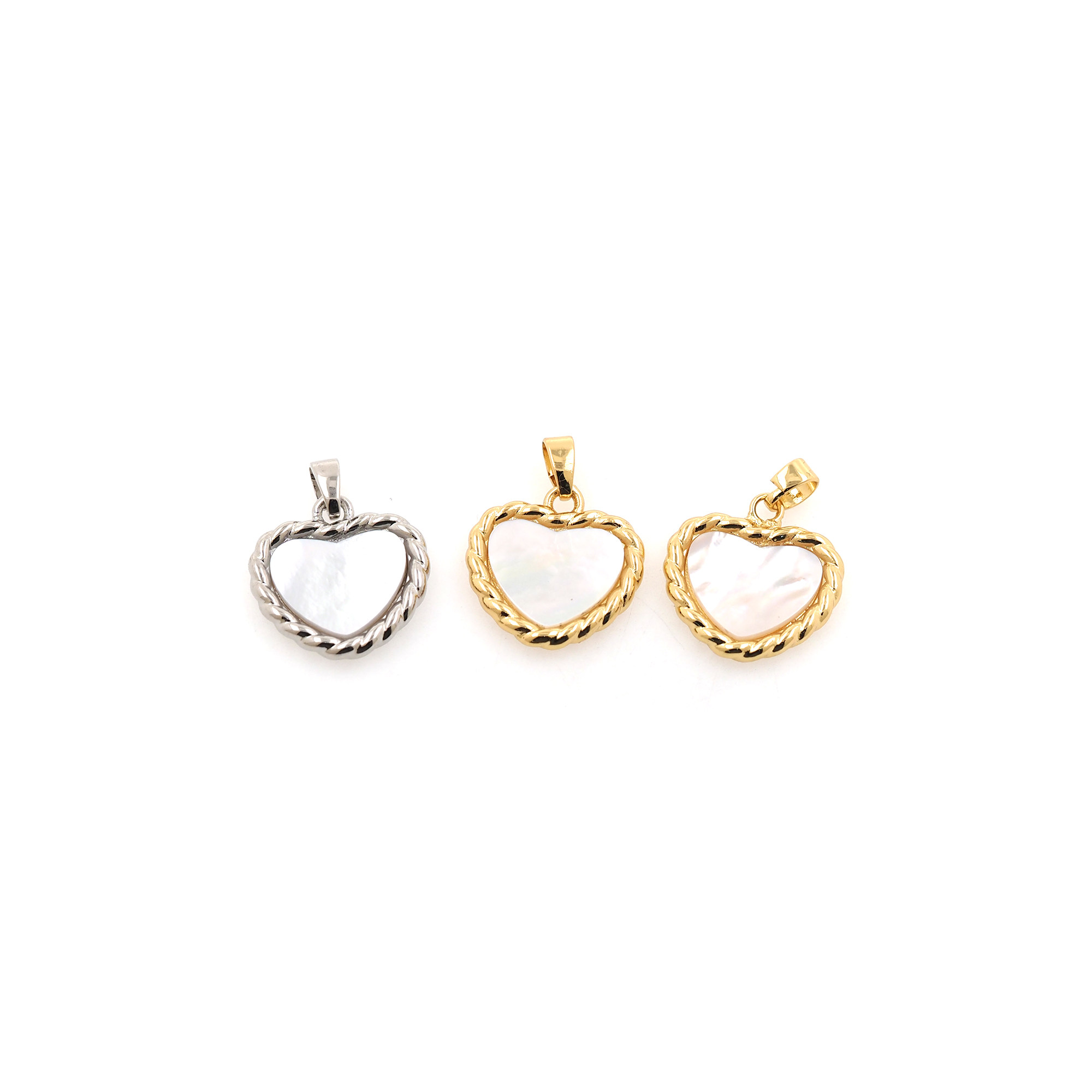 18K Gold Filled Heart Pendant,Dainty Heart Charm Earrings Necklace for DIY Jewelry Making Supply