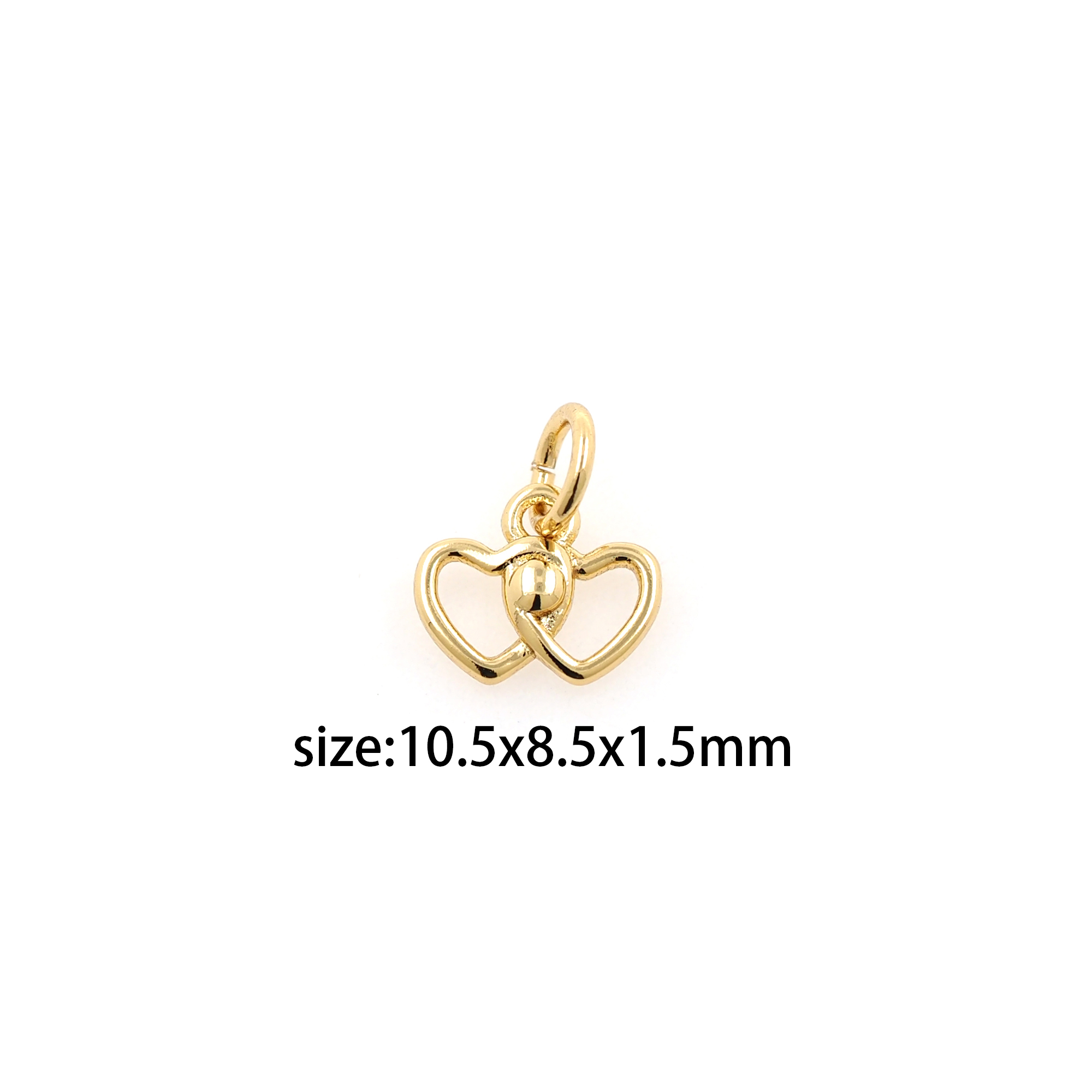 18K Gold Filled Heart Pendant,Dainty Heart Charm Earrings Necklace for DIY Jewelry Making Supply