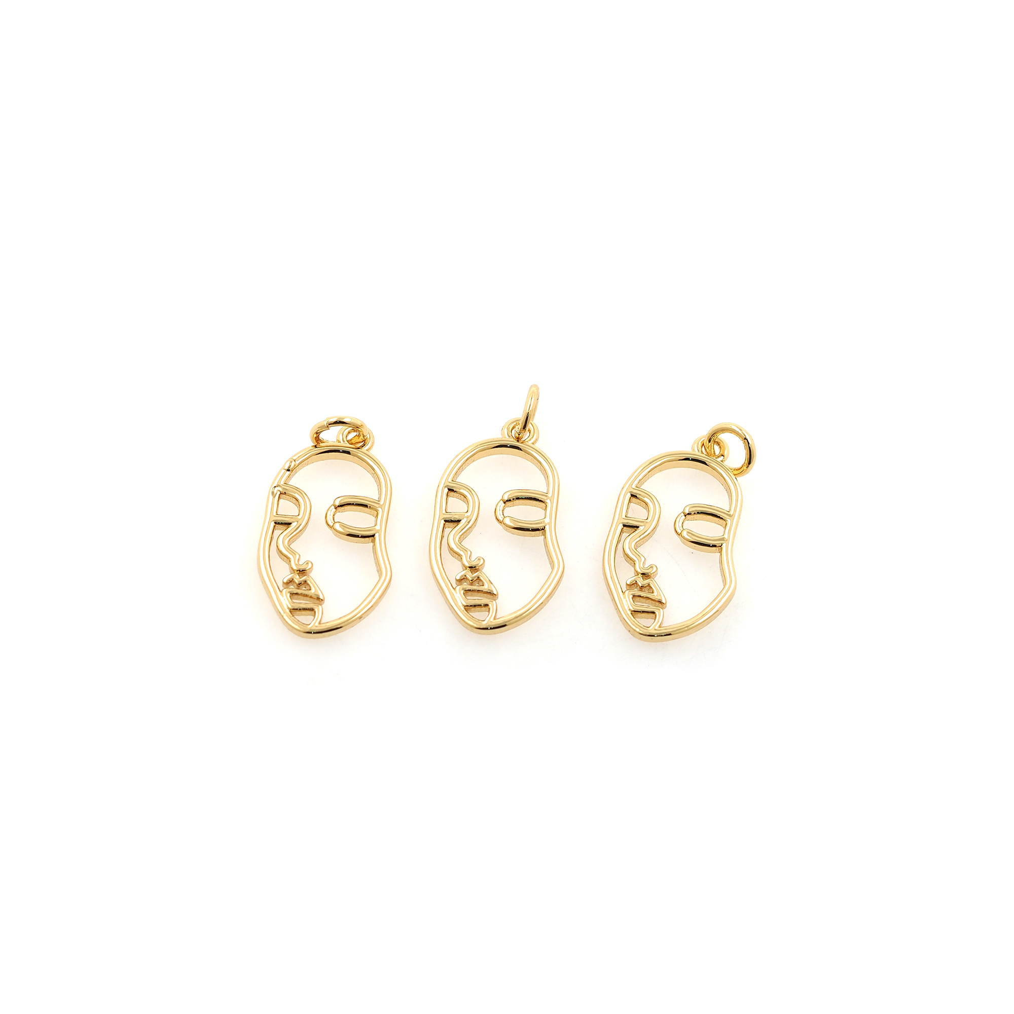 18K Gold Filled Geometric Pendant,Dainty Geometric Charm Earrings Necklace for DIY Jewelry Making Supply