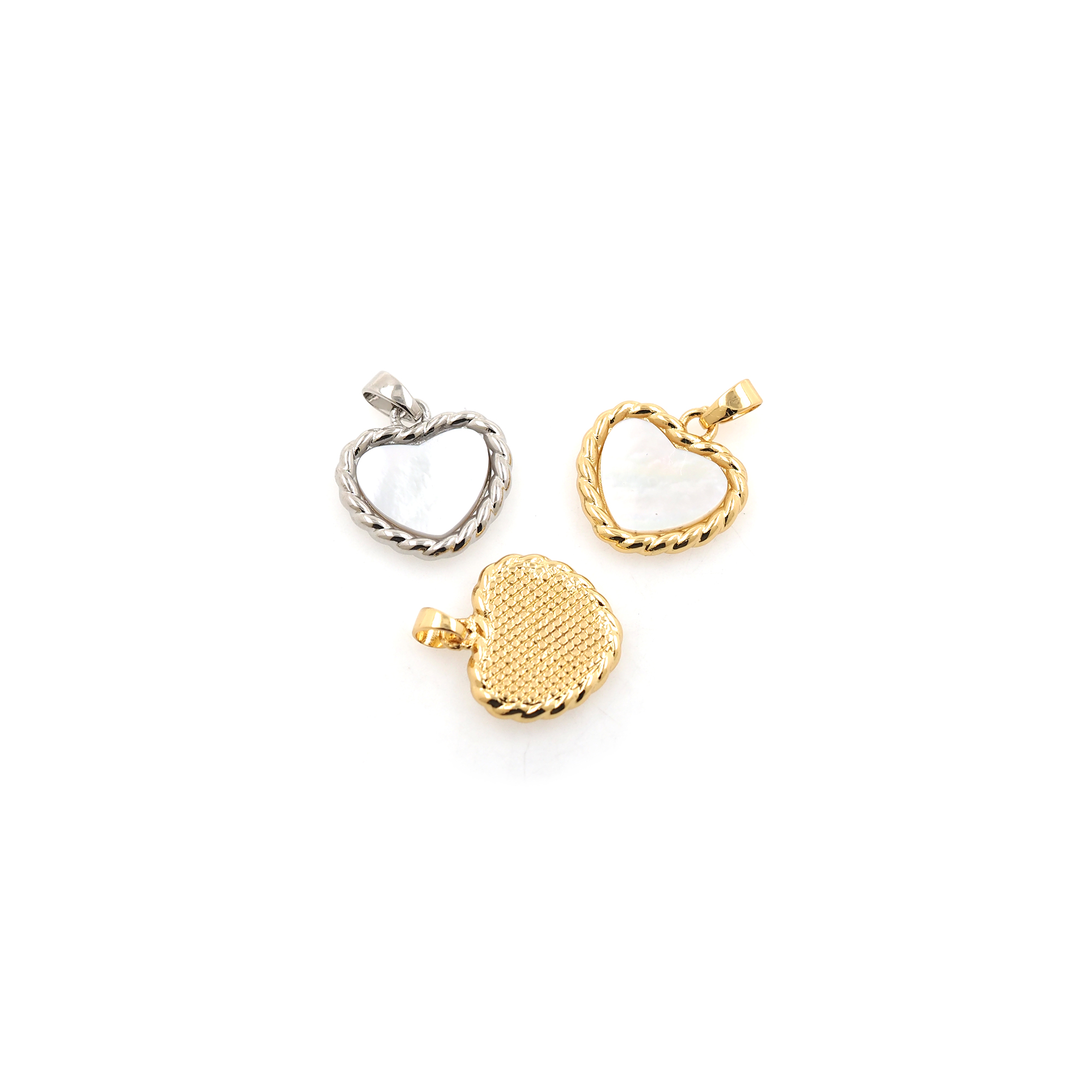18K Gold Filled Heart Pendant,Dainty Heart Charm Earrings Necklace for DIY Jewelry Making Supply