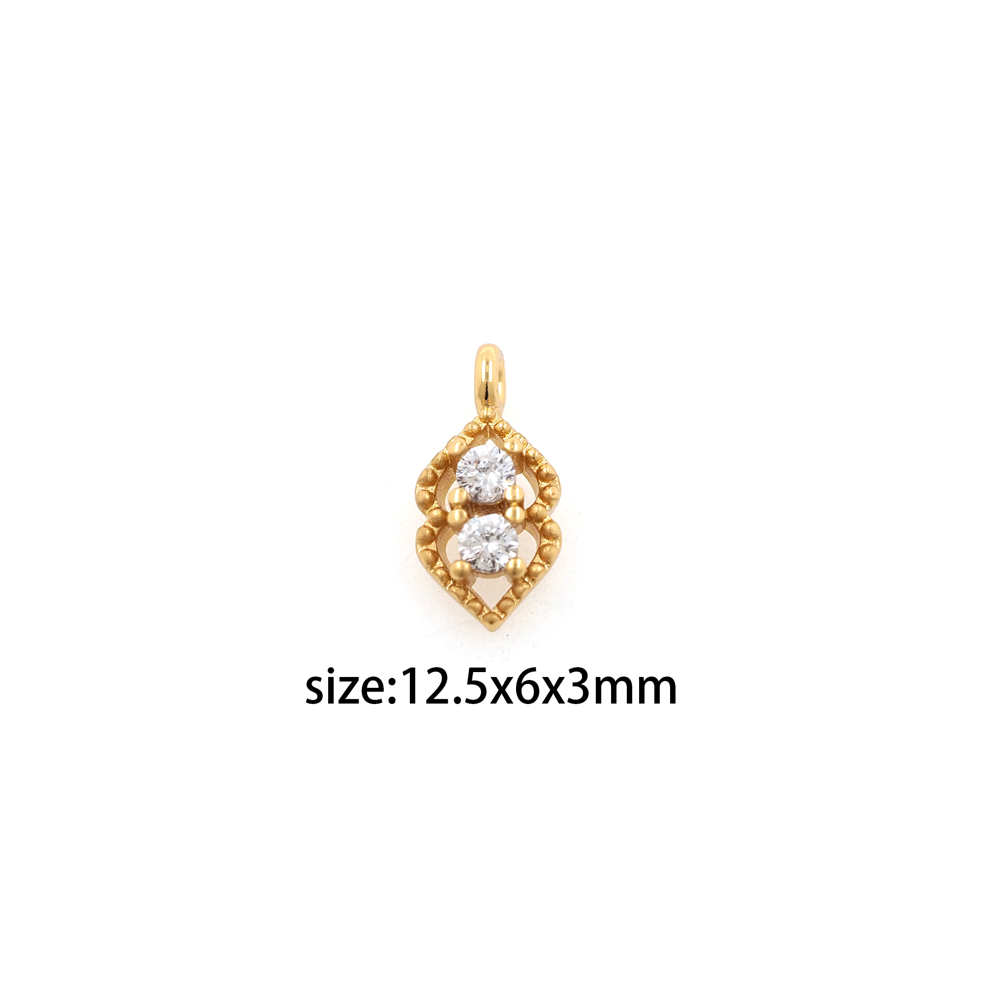 18K Gold Filled Geometric Pendant,CZ Micro Pave Geometric Charm Earrings Necklace for DIY Jewelry Making Supply