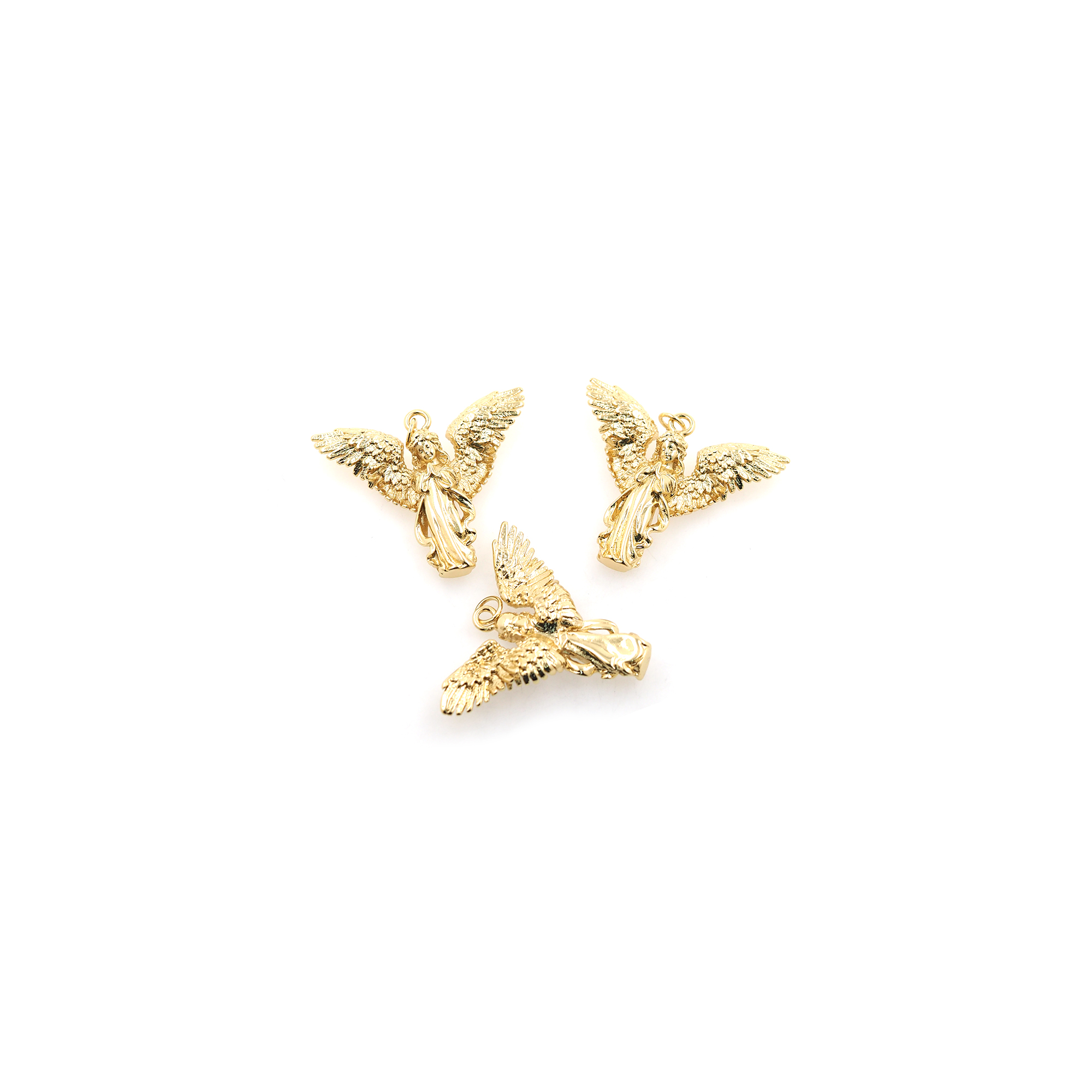 18K Gold Filled Angel Pendant,Dainty Angel Charm Earrings Necklace for DIY Jewelry Making Supply