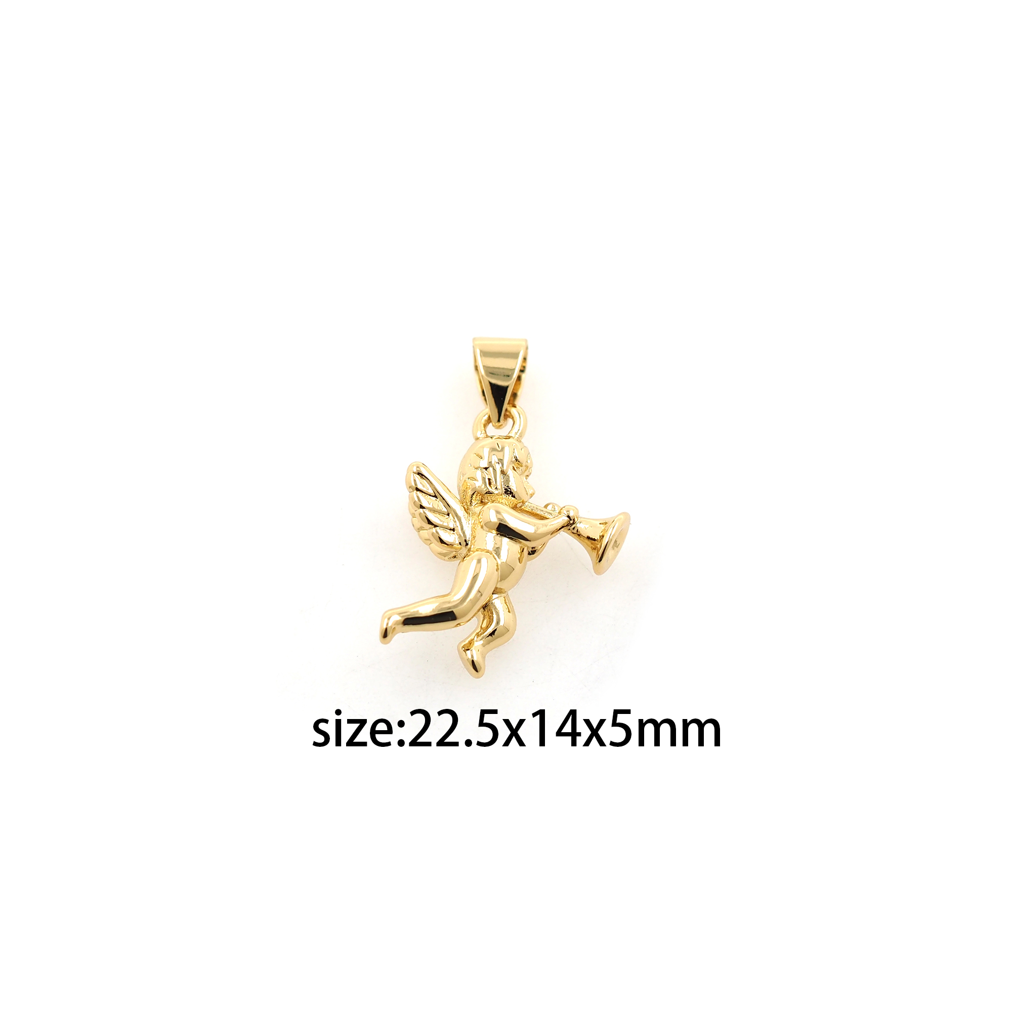 18K Gold Filled Angel Pendant,Cute Angel Charm Earrings Necklace for DIY Jewelry Making Supply