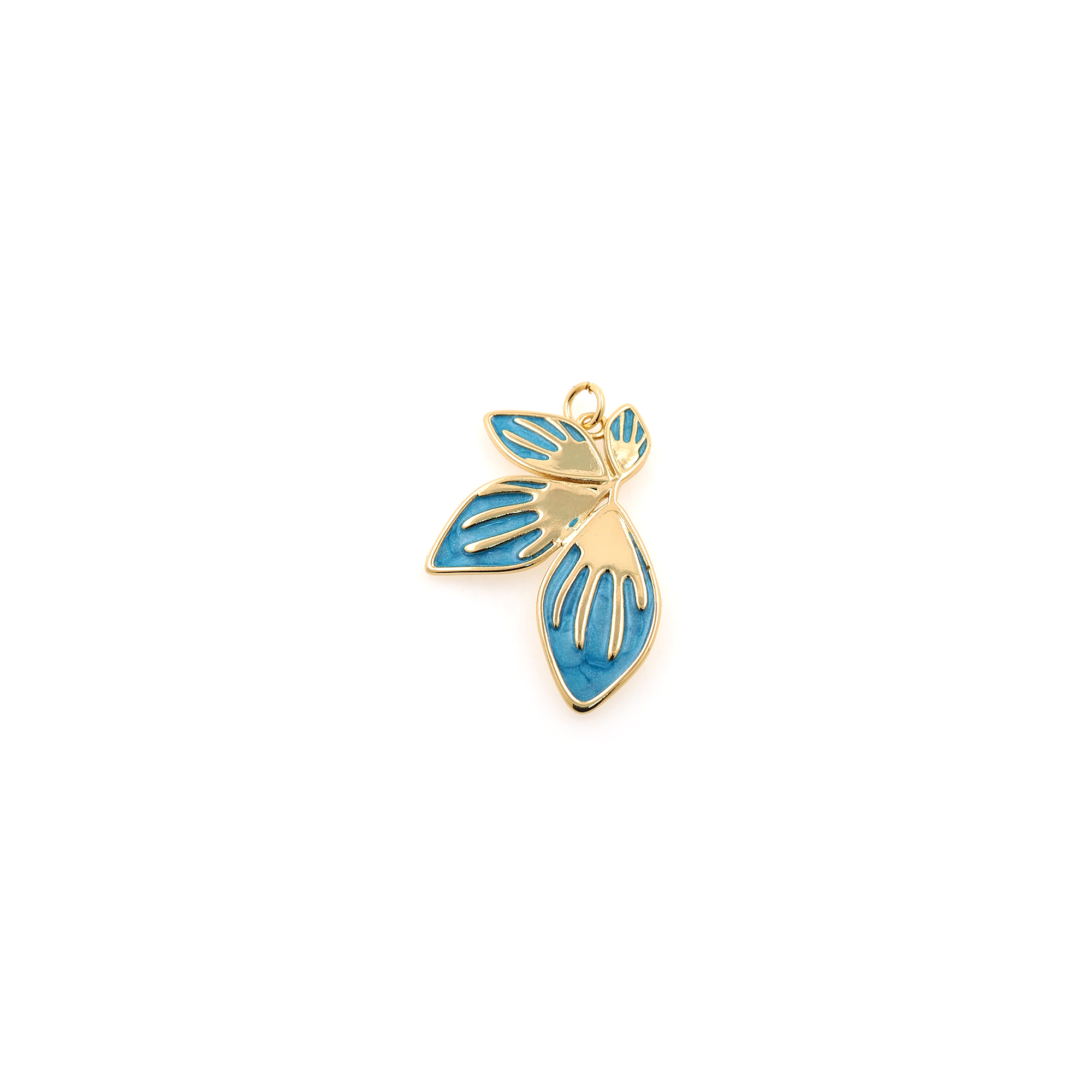18K Gold Filled Flower Pendant,Enamel Flower Charm Earrings Necklace for DIY Jewelry Making Supply