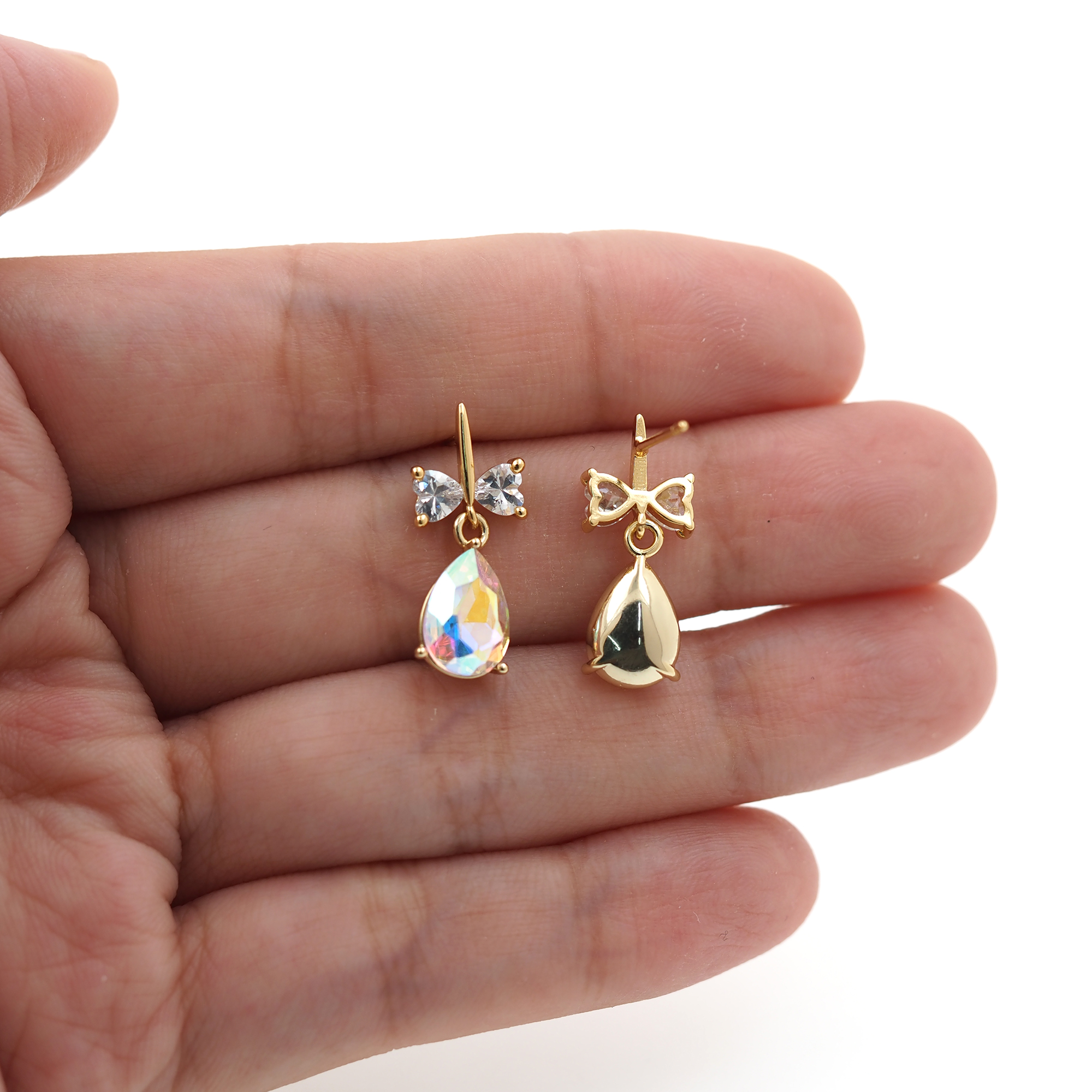 18K Gold Filled Teardrop Stud Earrings,Dainty Earrings,Minimalist Earring,DIY Jewelry Making Supply