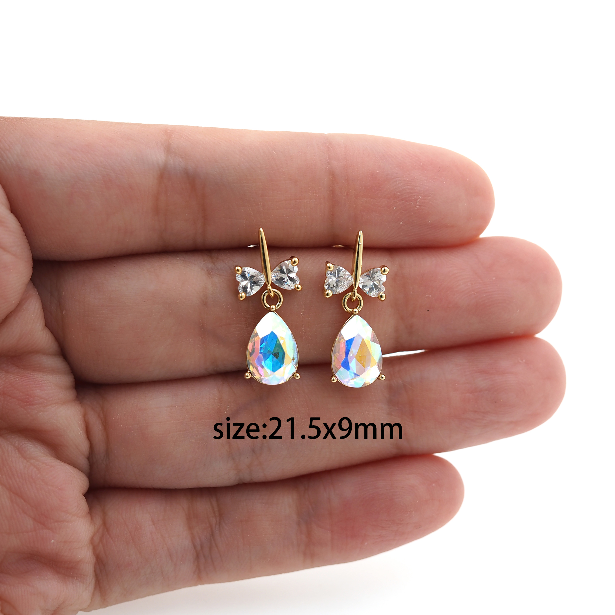 18K Gold Filled Teardrop Stud Earrings,Dainty Earrings,Minimalist Earring,DIY Jewelry Making Supply