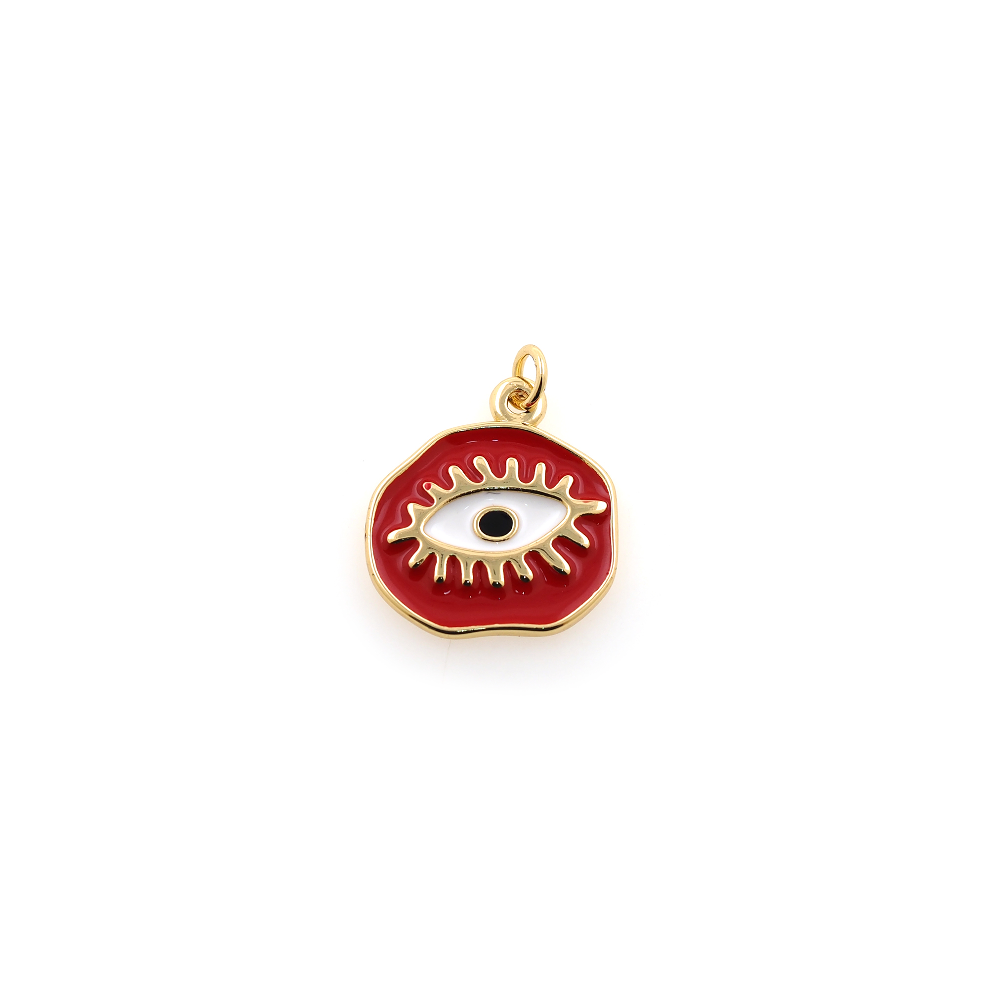 18K Gold Filled Evil Eye Pendant,Enamel Evil Eye Charm Earrings Necklace for DIY Jewelry Making Supply