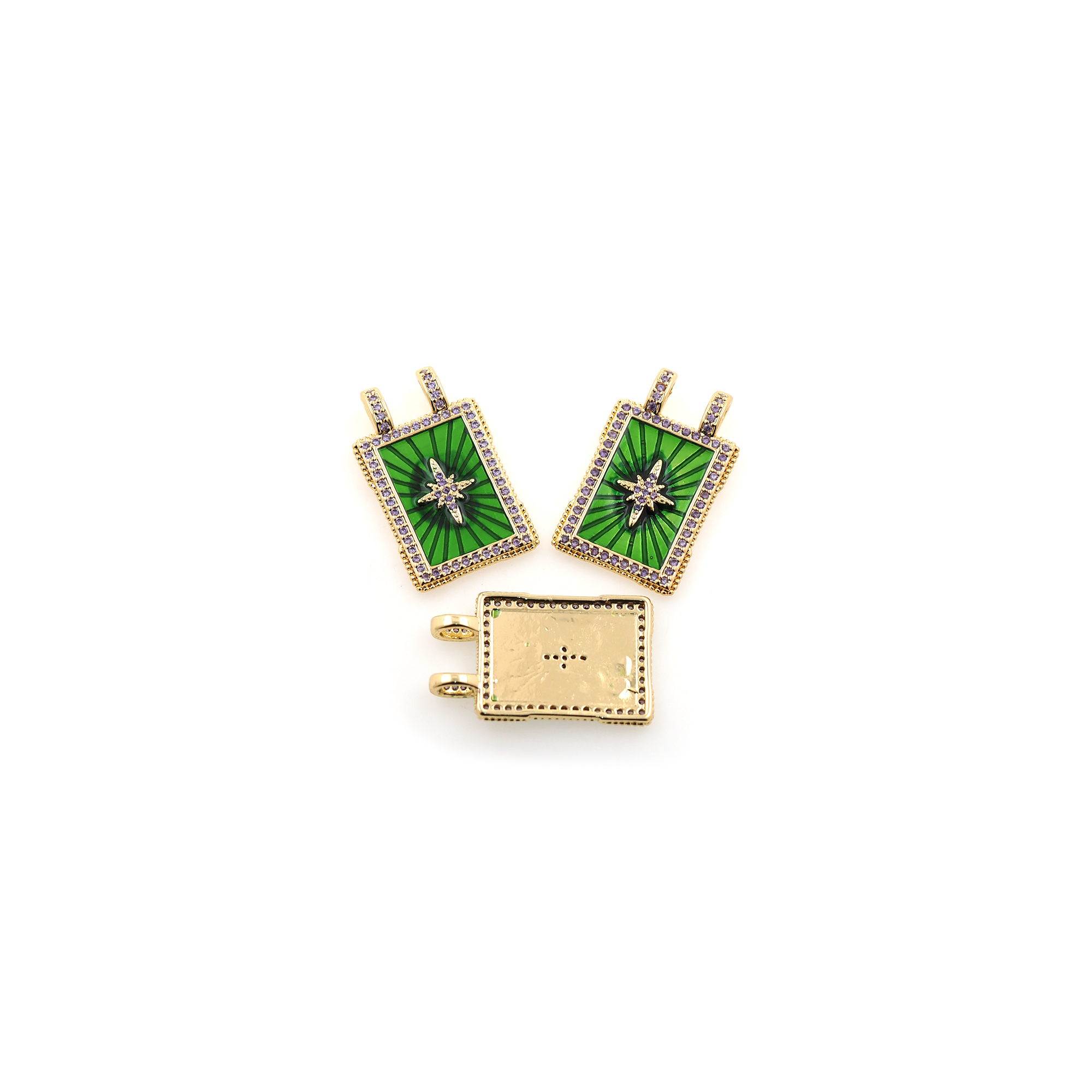 18K Gold Filled North Star Pendant,Celestial Charm,CZ Micro Pave Star Earrings Necklace for DIY Jewelry Making Supply