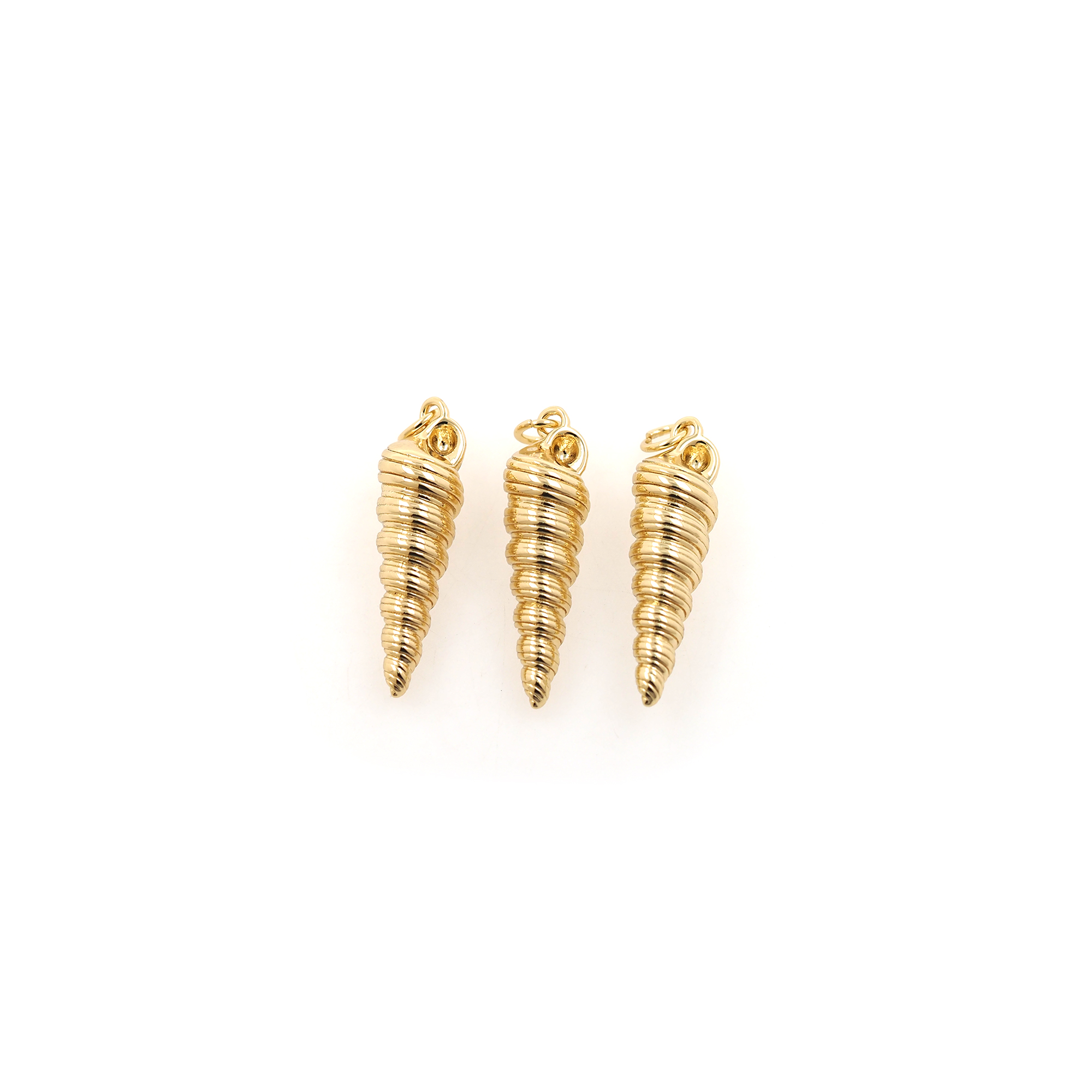 18K Gold Filled Conch Pendant,Shell Charm Earrings Necklace for DIY Jewelry Making Supply