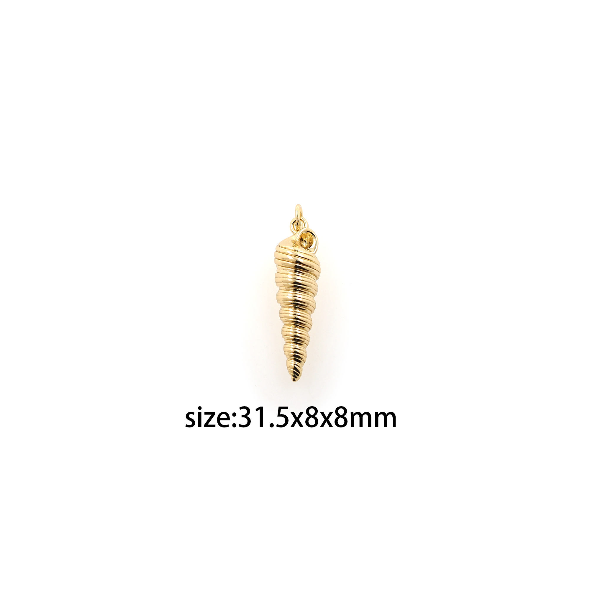 18K Gold Filled Conch Pendant,Shell Charm Earrings Necklace for DIY Jewelry Making Supply