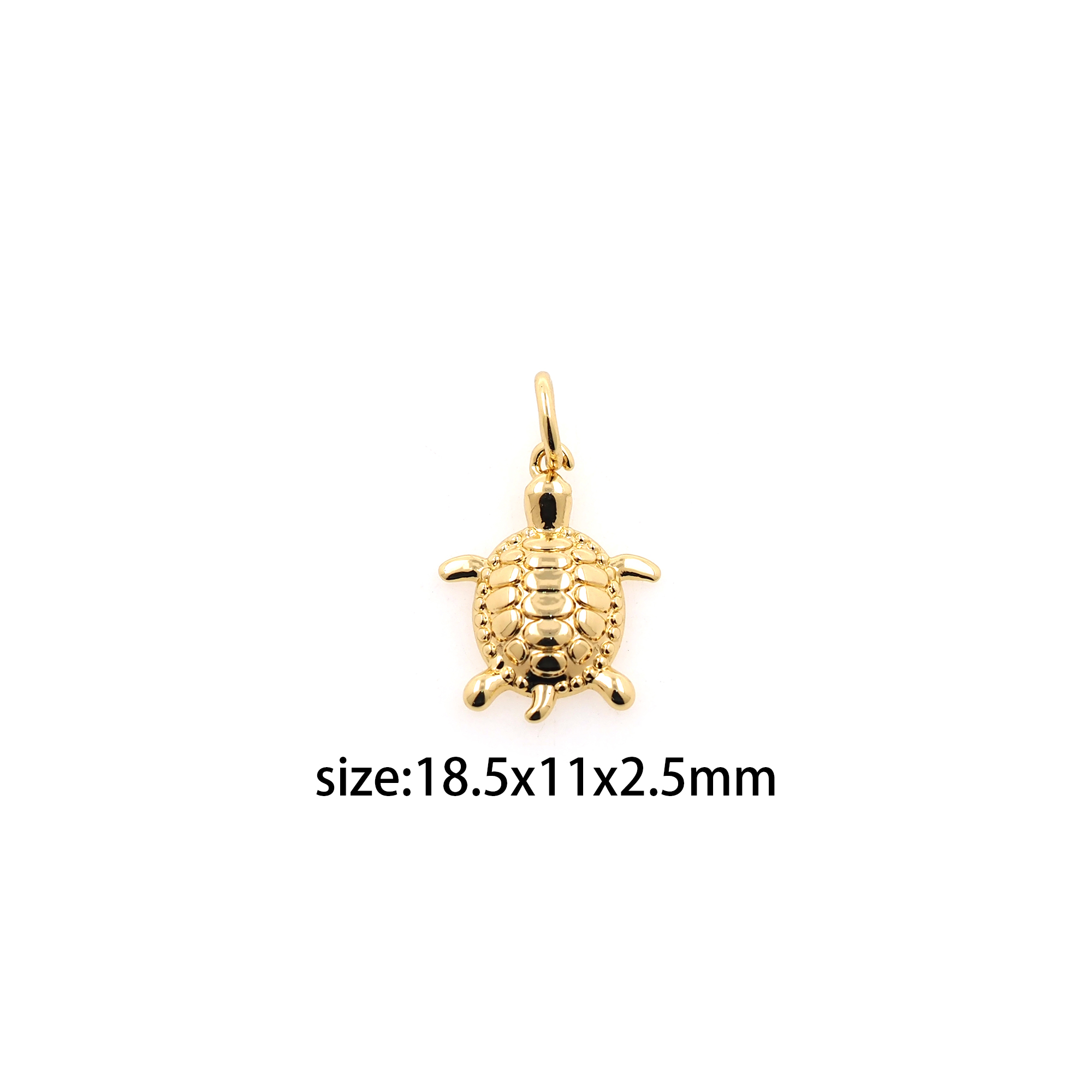 18K Gold Filled Turtle Pendant,Dainty Turtle Charm Earrings Necklace for DIY Jewelry Making Supply
