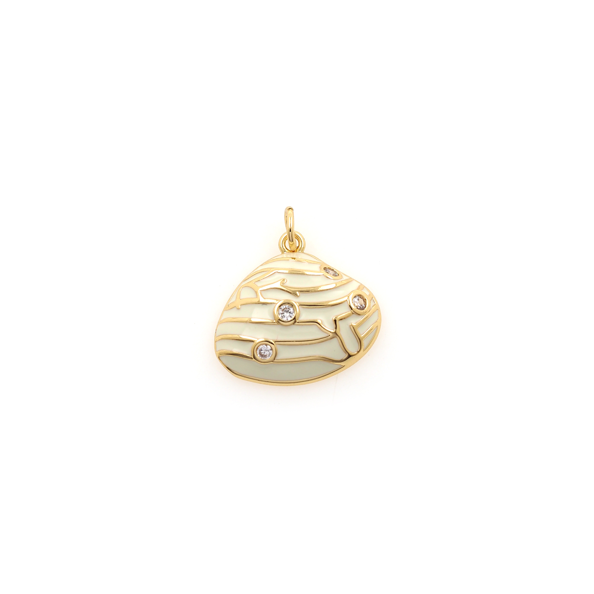 18K Gold Filled Shell Pendant,Enamel Shell Charm Earrings Necklace for DIY Jewelry Making Supply