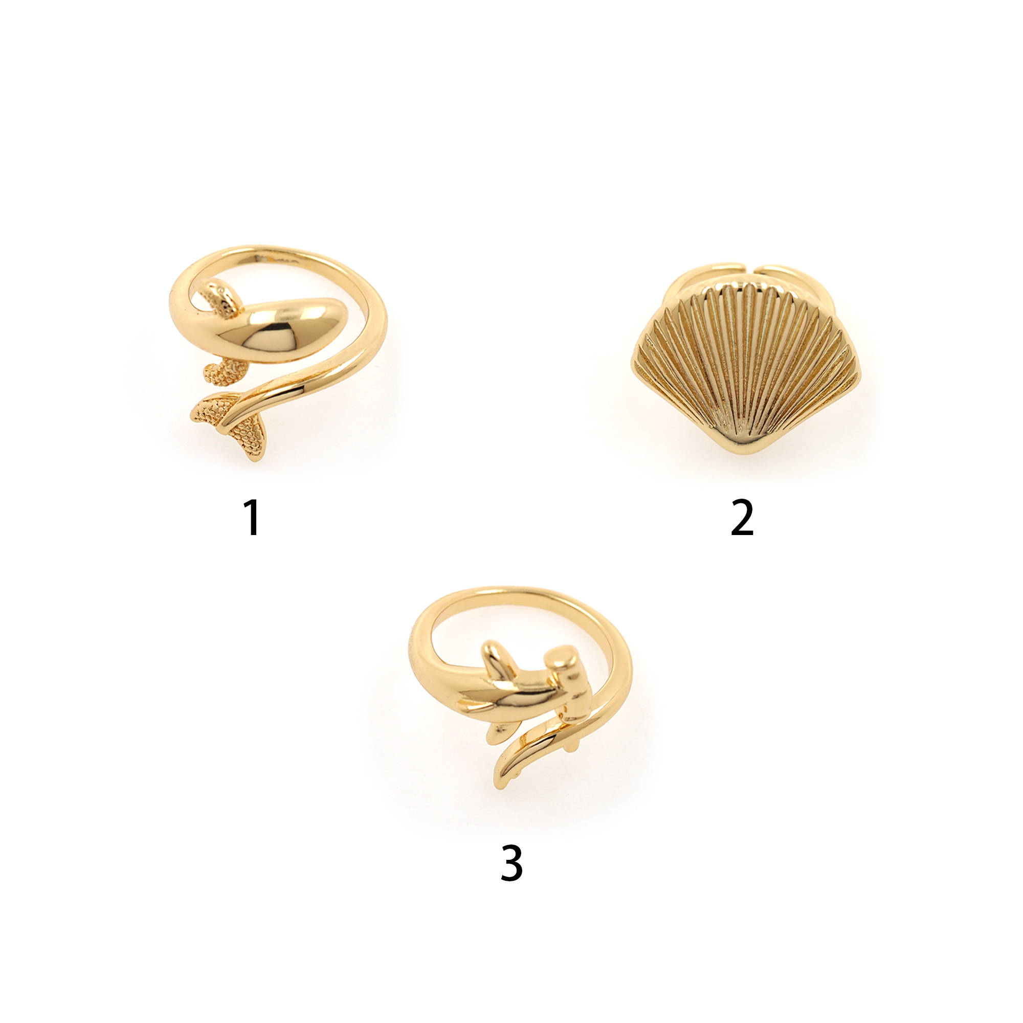 18K Gold Filled Ocean Rings,Dainty Rings,Shell Rings,Shark Rings,Dainty Ring,Adjustable Ring,Minimalist Ring,Open Ring