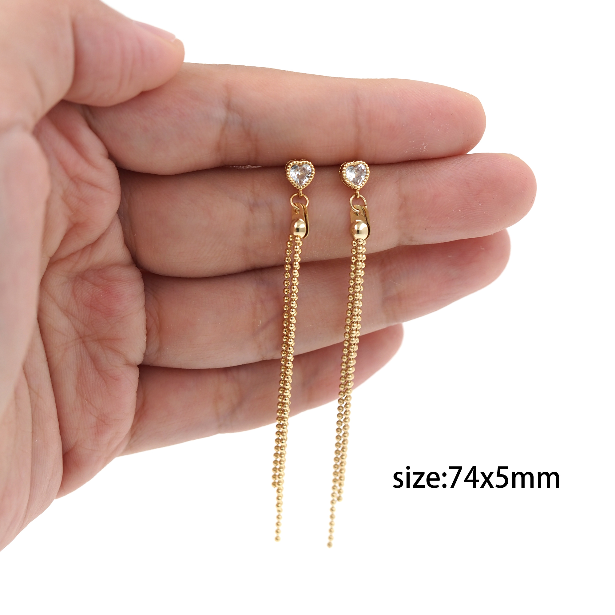 18K Gold Filled Fringe Stud Earrings,Tassel Stud,Dainty Earrings,Minimalist Earring,Gift for Wife