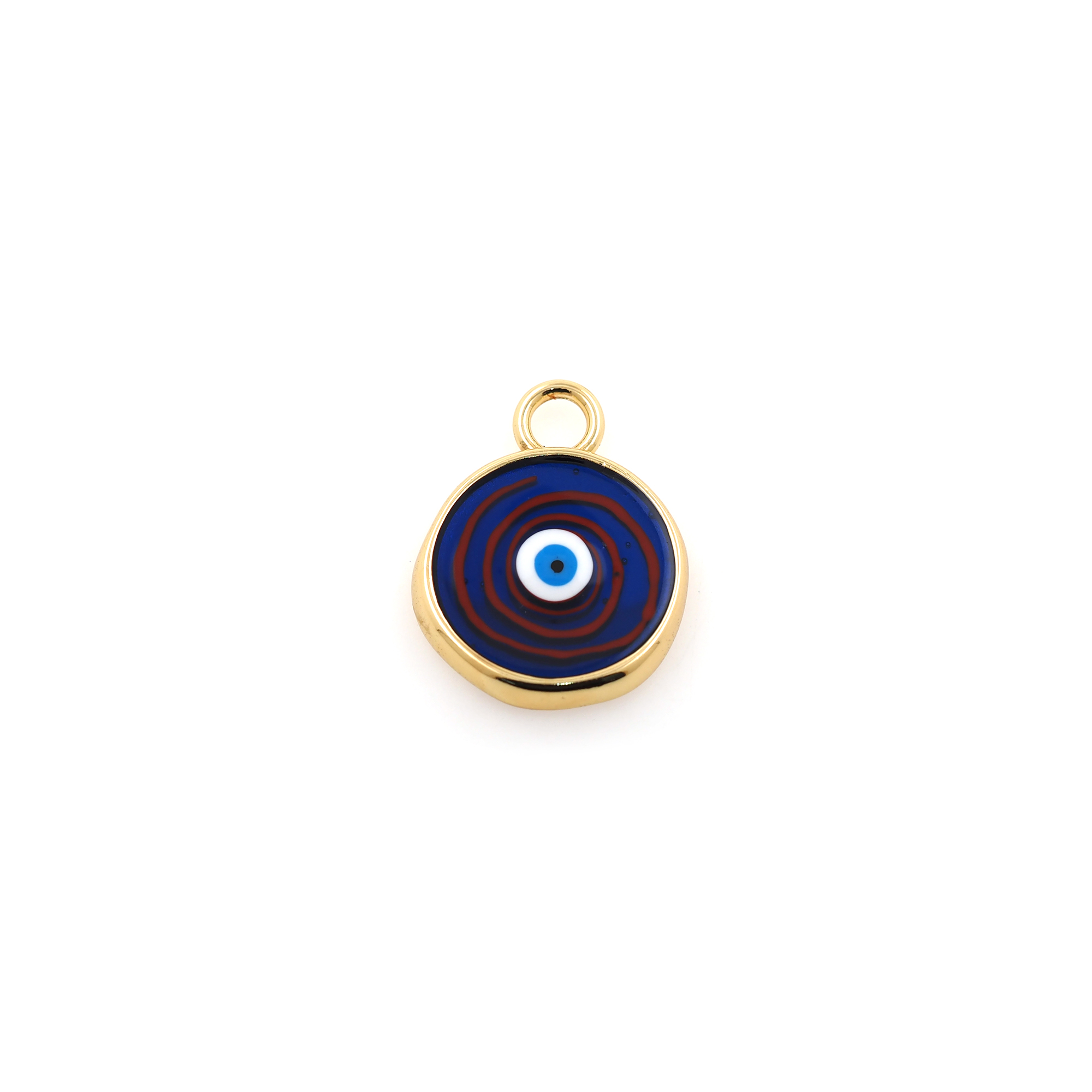 18K Gold Filled Evil Eye Pendant,Enamel Evil Eye Charm Earrings Necklace for DIY Jewelry Making Supply