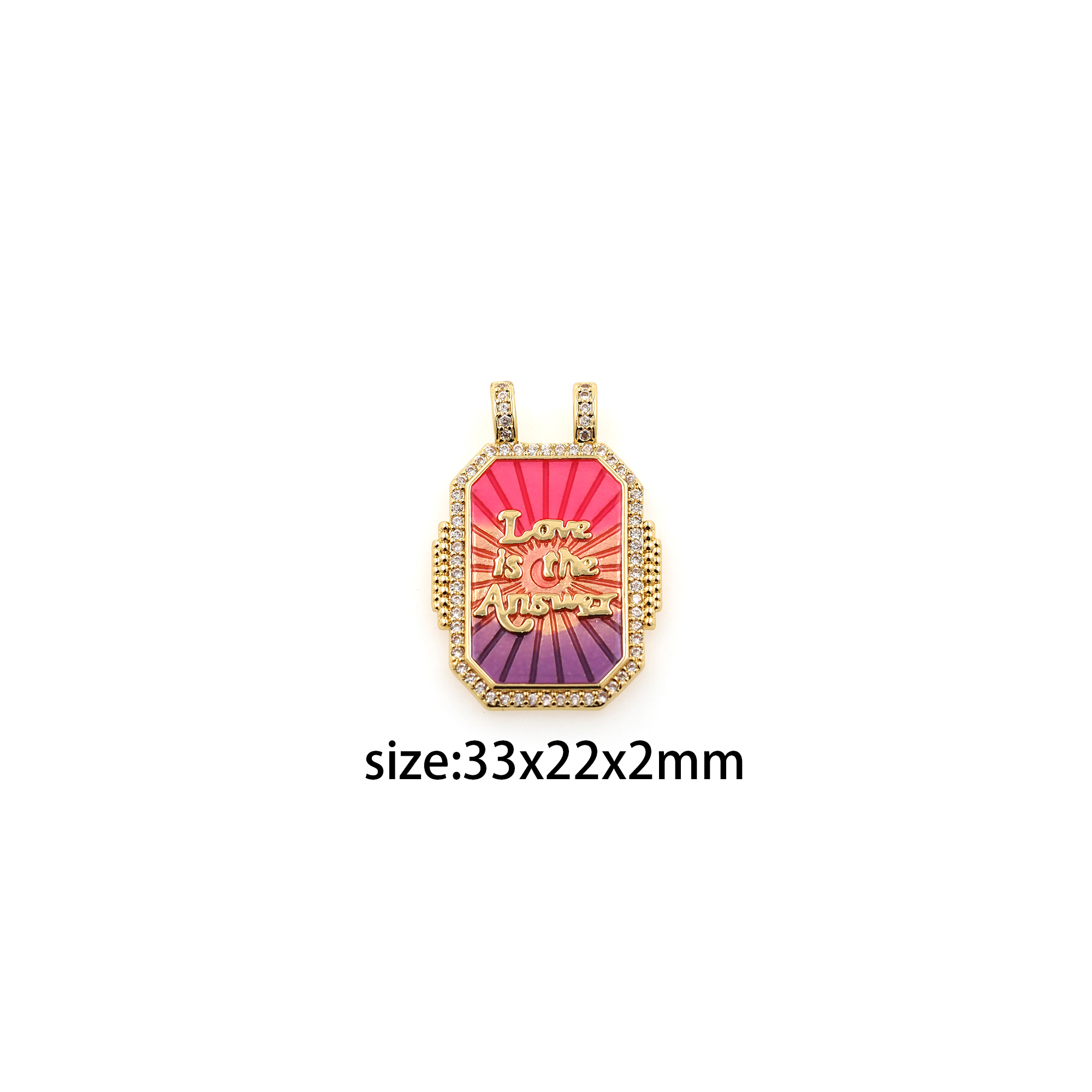 18K Gold Filled Love Pendant,Enamel Love Charm Earrings Necklace for DIY Jewelry Making Supply
