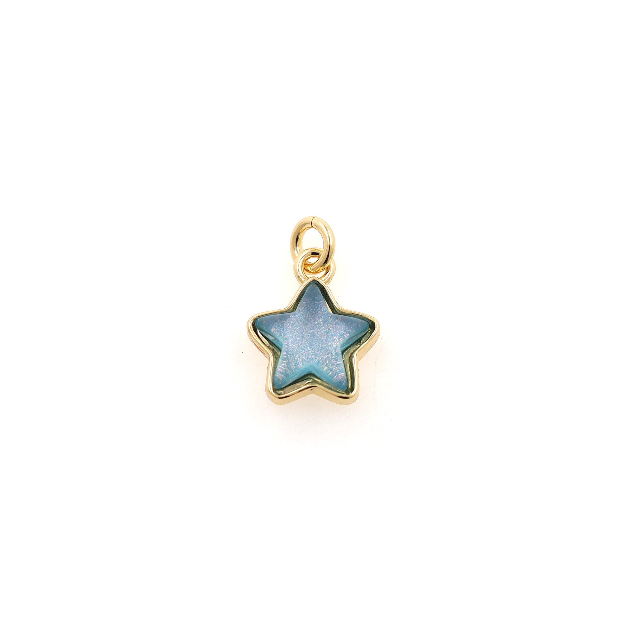 18K Gold Filled Star Pendant,Celestial Charm Earrings Necklace for DIY Jewelry Making Supply