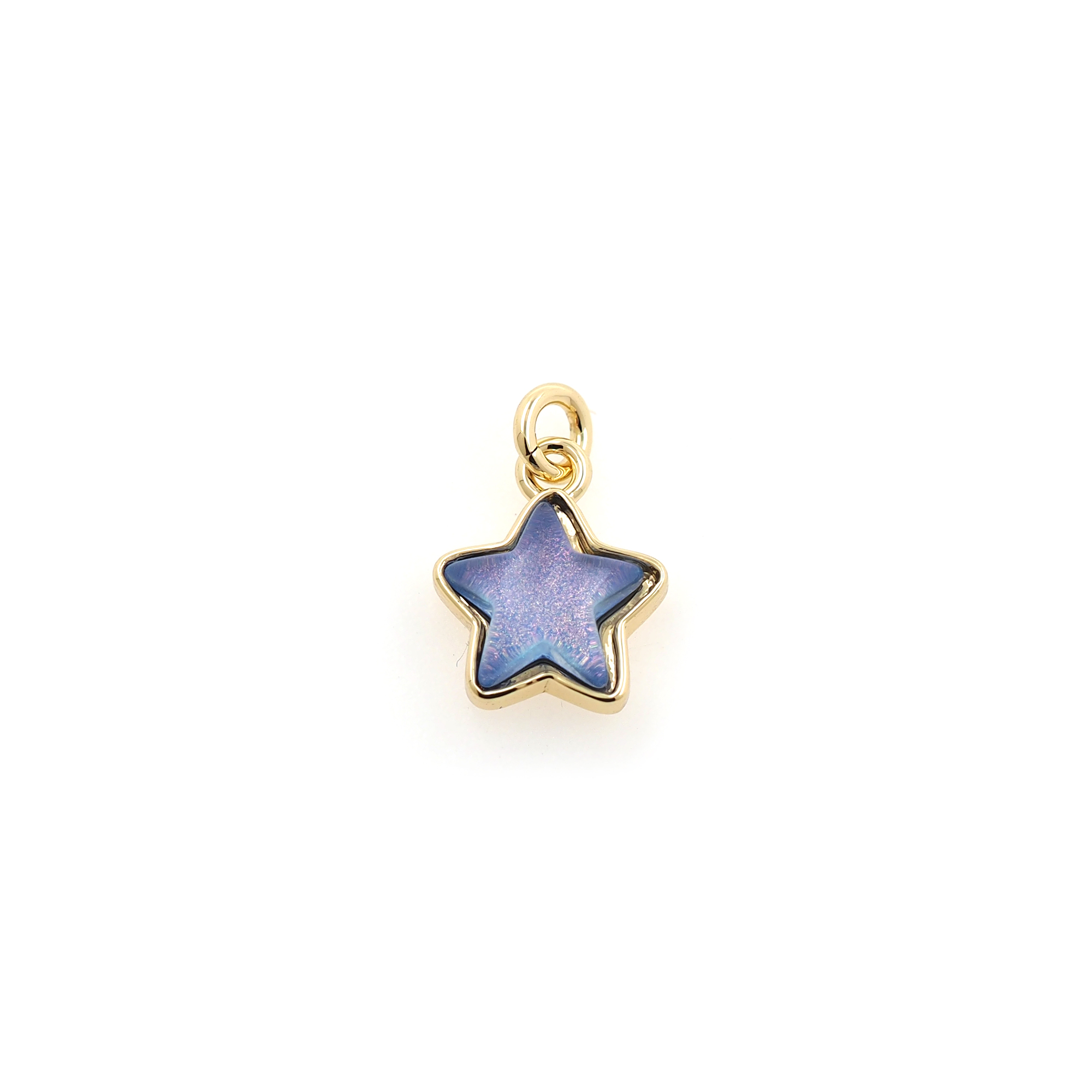 18K Gold Filled Star Pendant,Celestial Charm Earrings Necklace for DIY Jewelry Making Supply