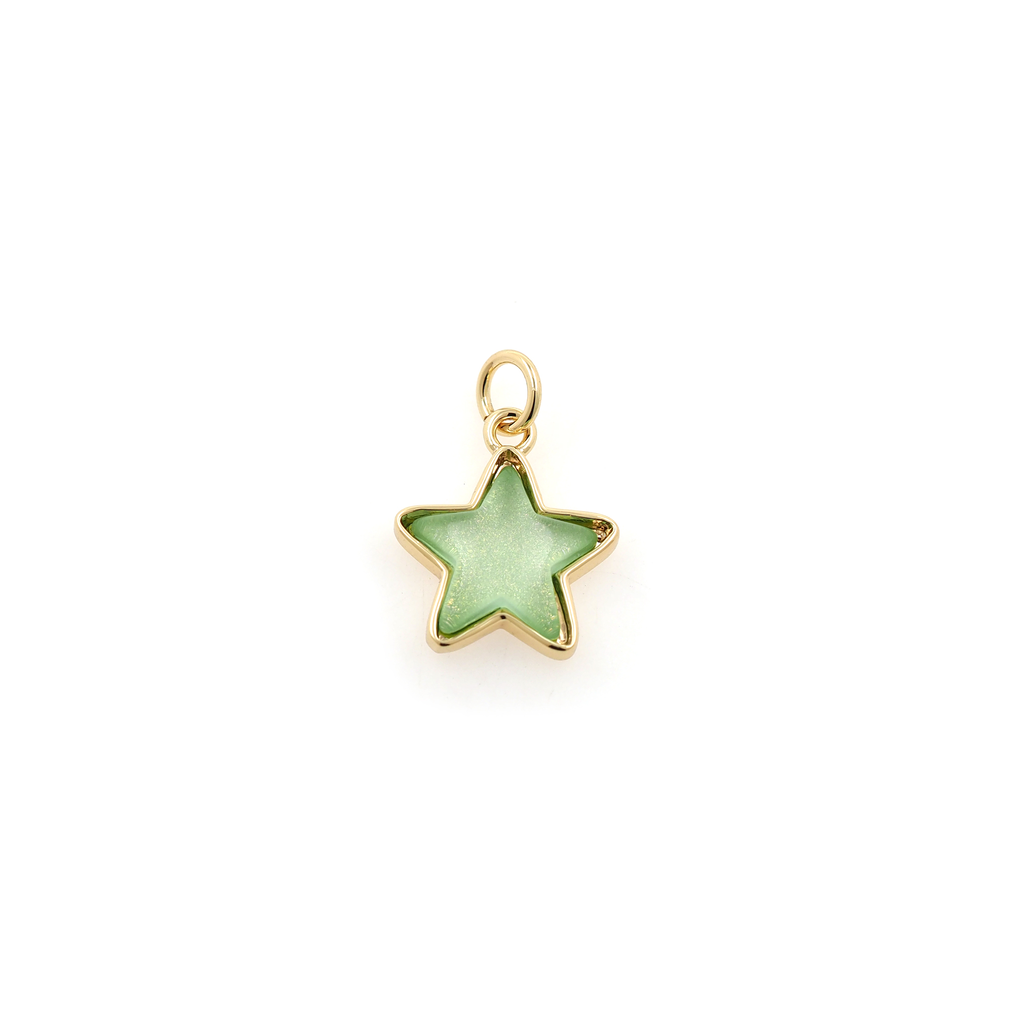 18K Gold Filled Star Pendant,Celestial Charm Earrings Necklace for DIY Jewelry Making Supply
