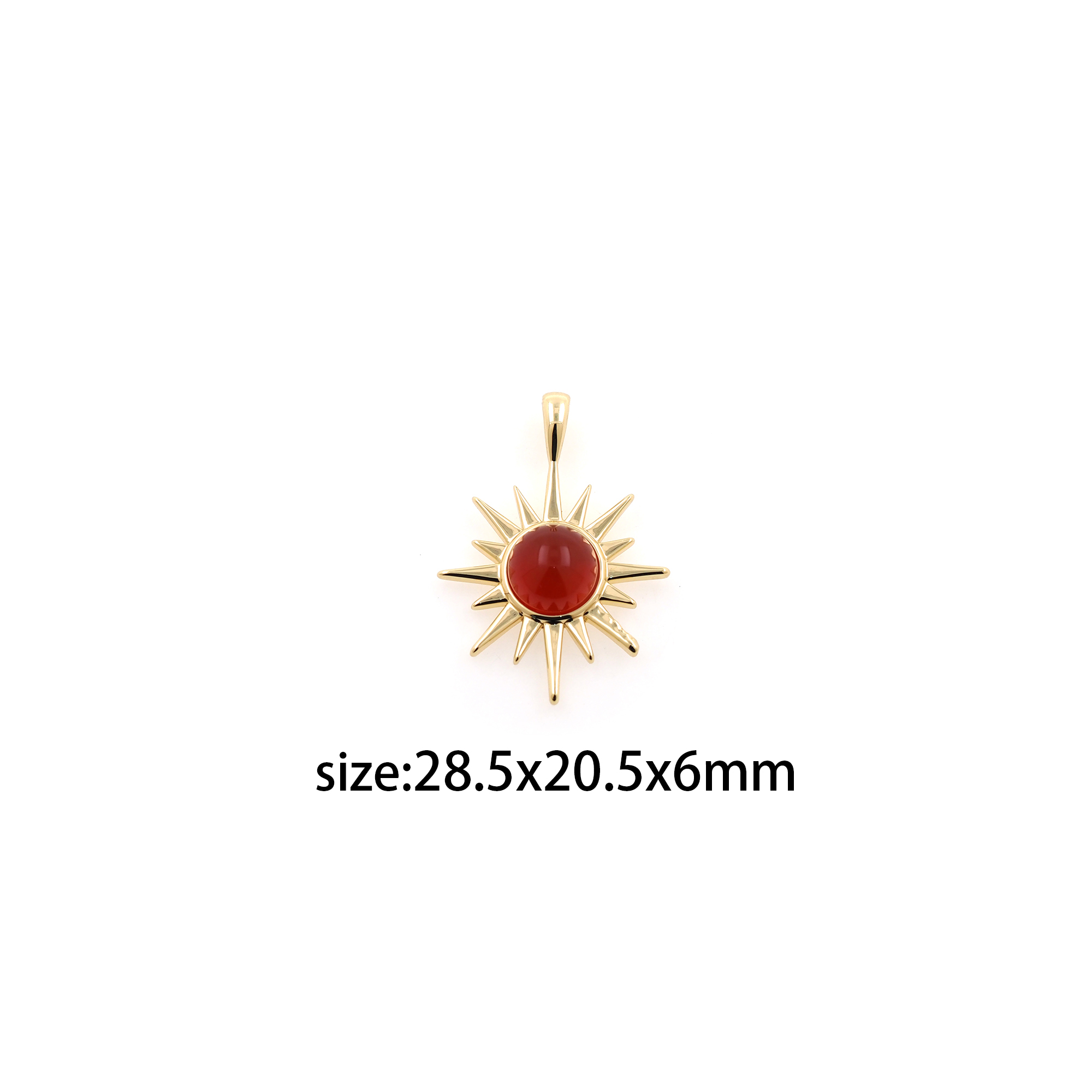 18K Gold Filled Sun Pendant,Celestial Charm Earrings Necklace for DIY Jewelry Making Supply