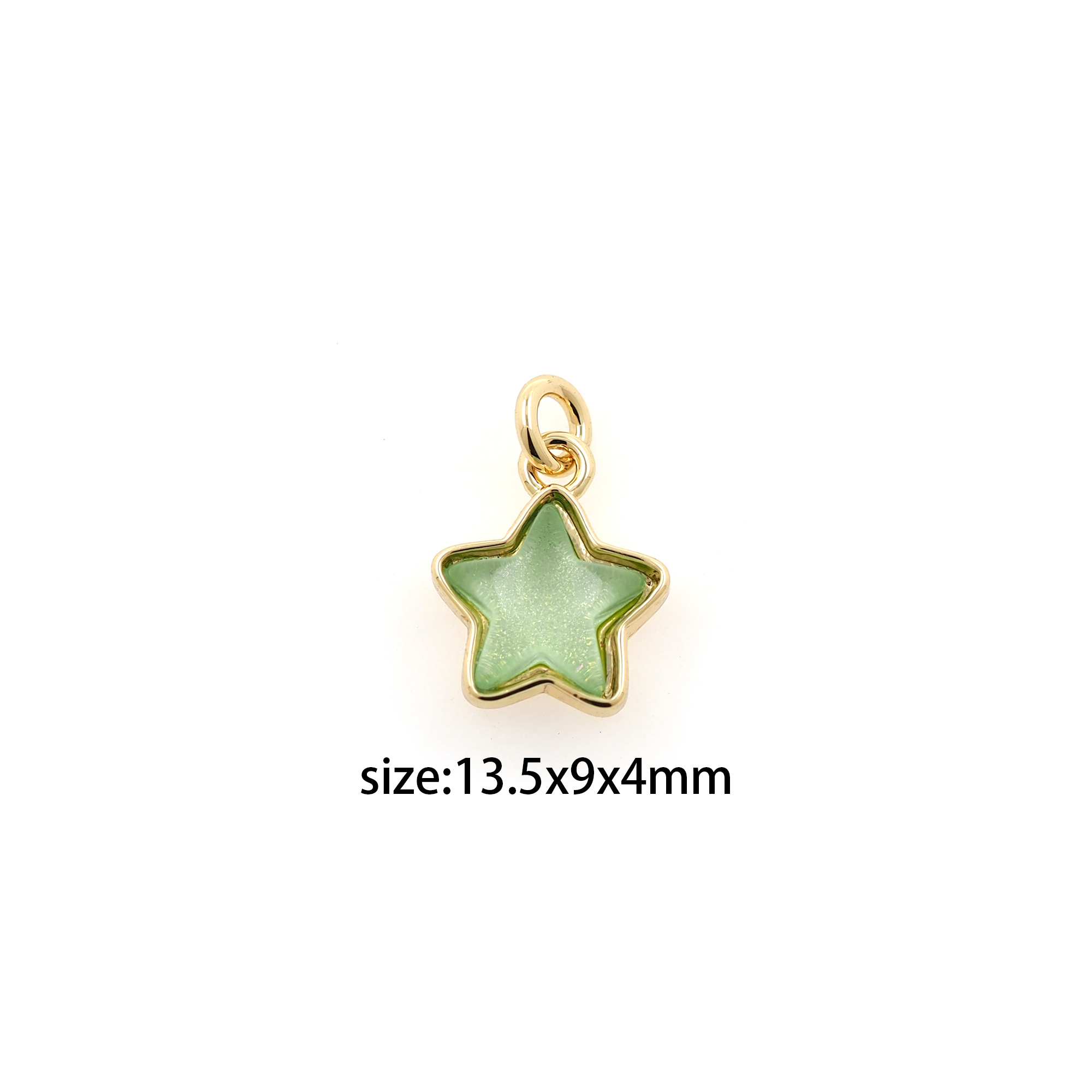 18K Gold Filled Star Pendant,Celestial Charm Earrings Necklace for DIY Jewelry Making Supply