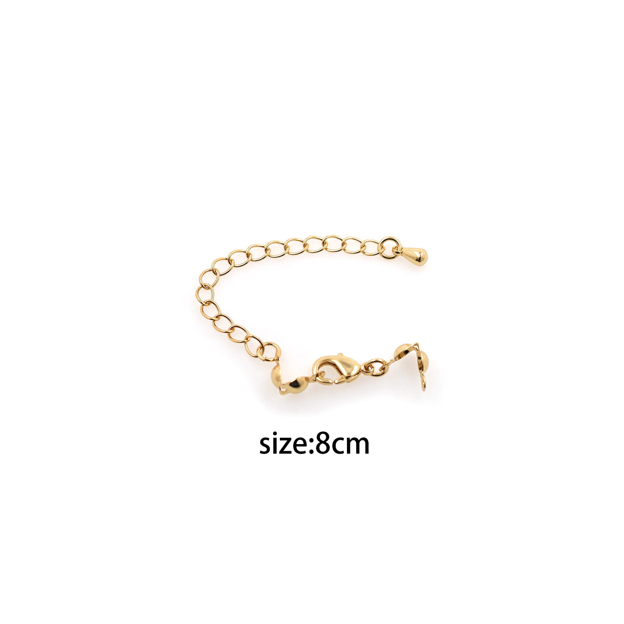 18K Gold Filled Chain Extender for Necklace Bracelet Supply Component Findings Extenders Lobster Claw Clasps with Gold Extender Chain