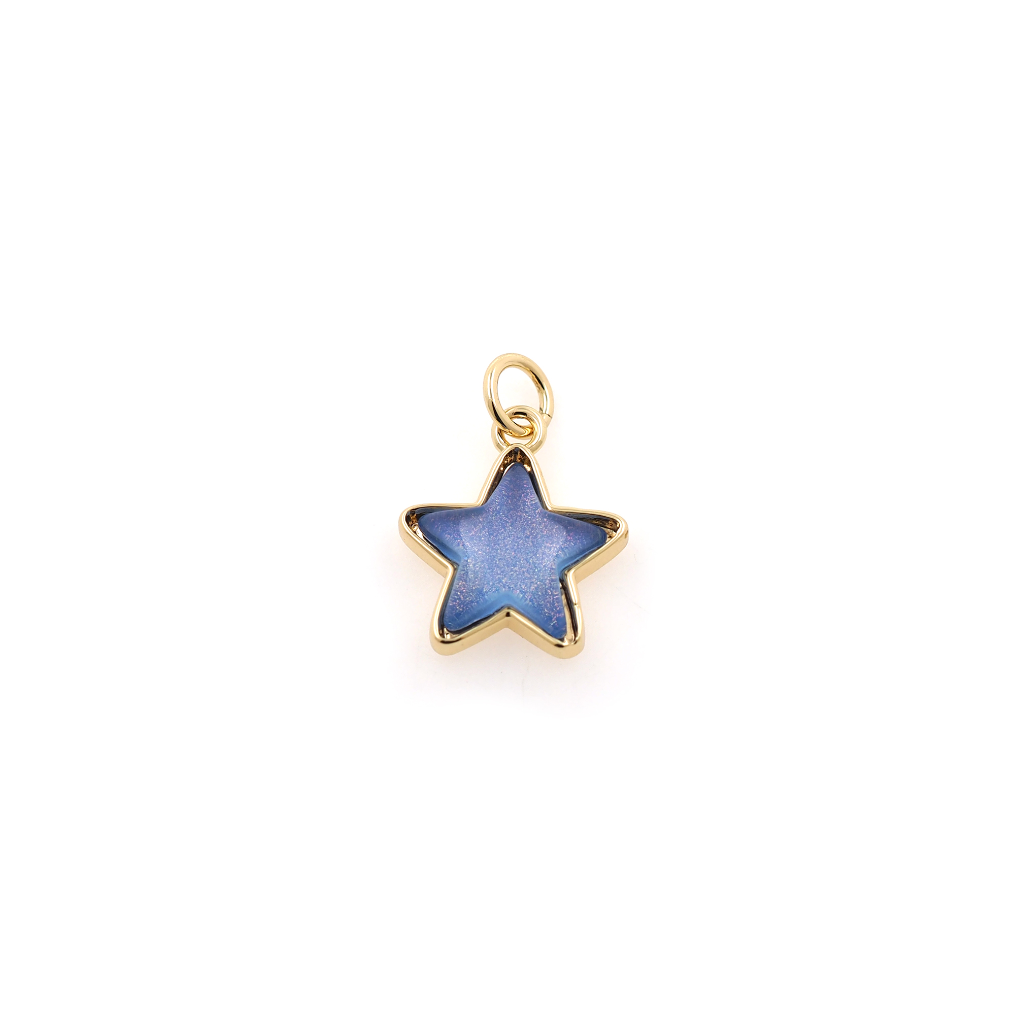 18K Gold Filled Star Pendant,Celestial Charm Earrings Necklace for DIY Jewelry Making Supply