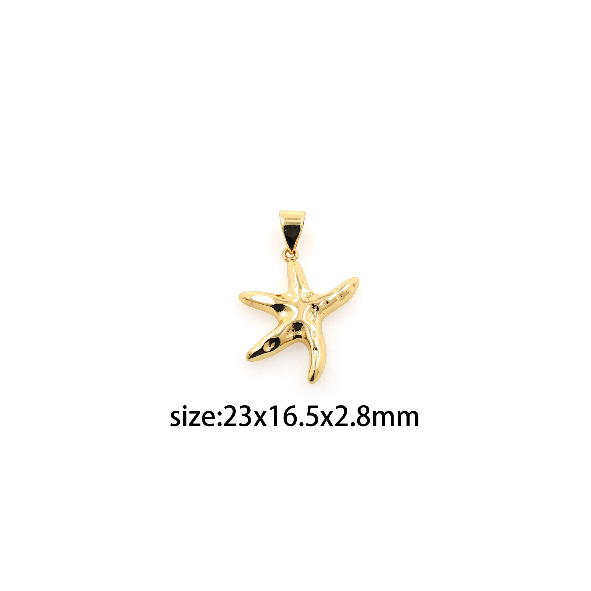 18K Gold Filled Starfish Pendant,Dainty Starfish Charm Earrings Necklace for DIY Jewelry Making Supply