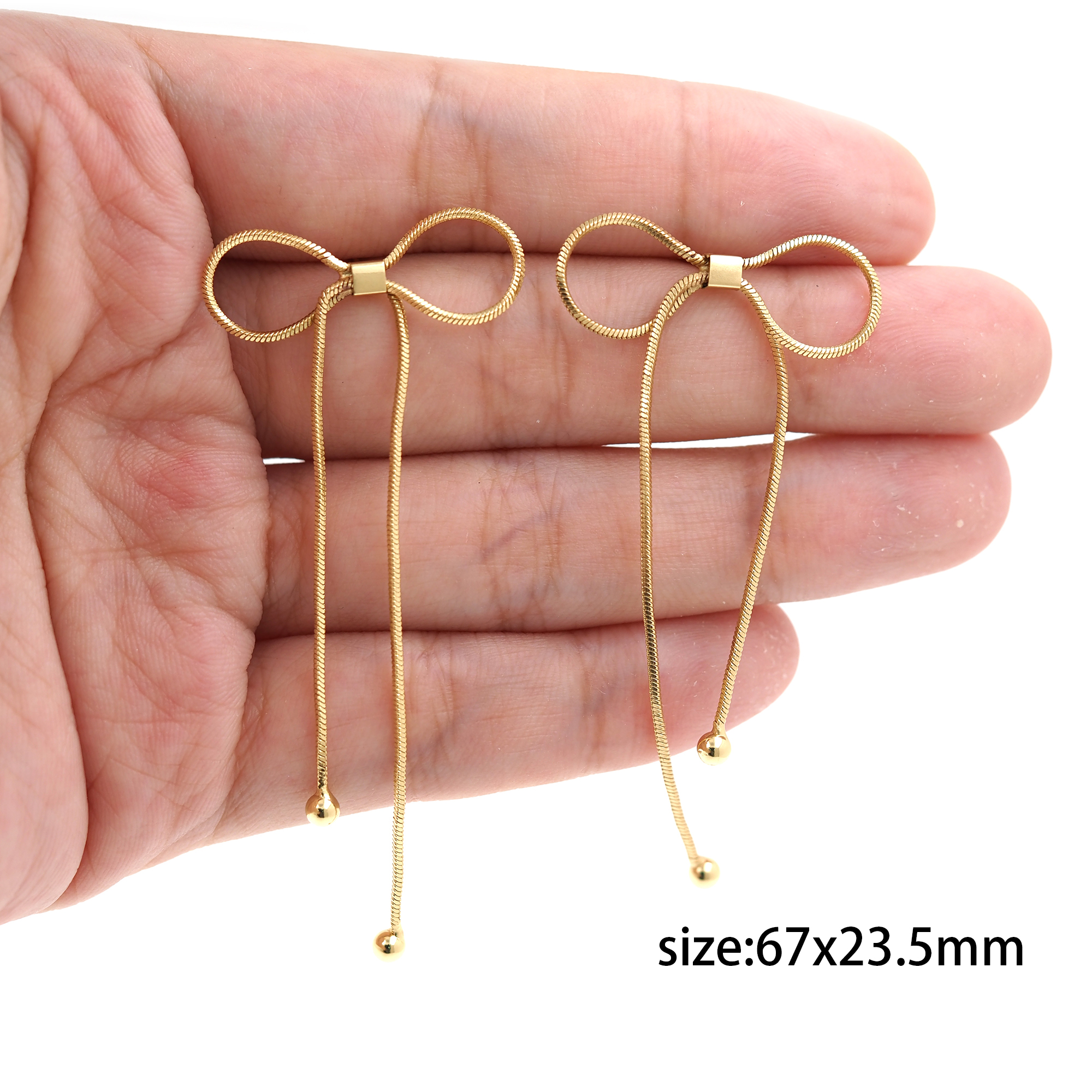 18K Gold Filled Bow Stud Earrings,Tassel Earrings,Dainty Earrings,Minimalist Earring,Gift for Wife