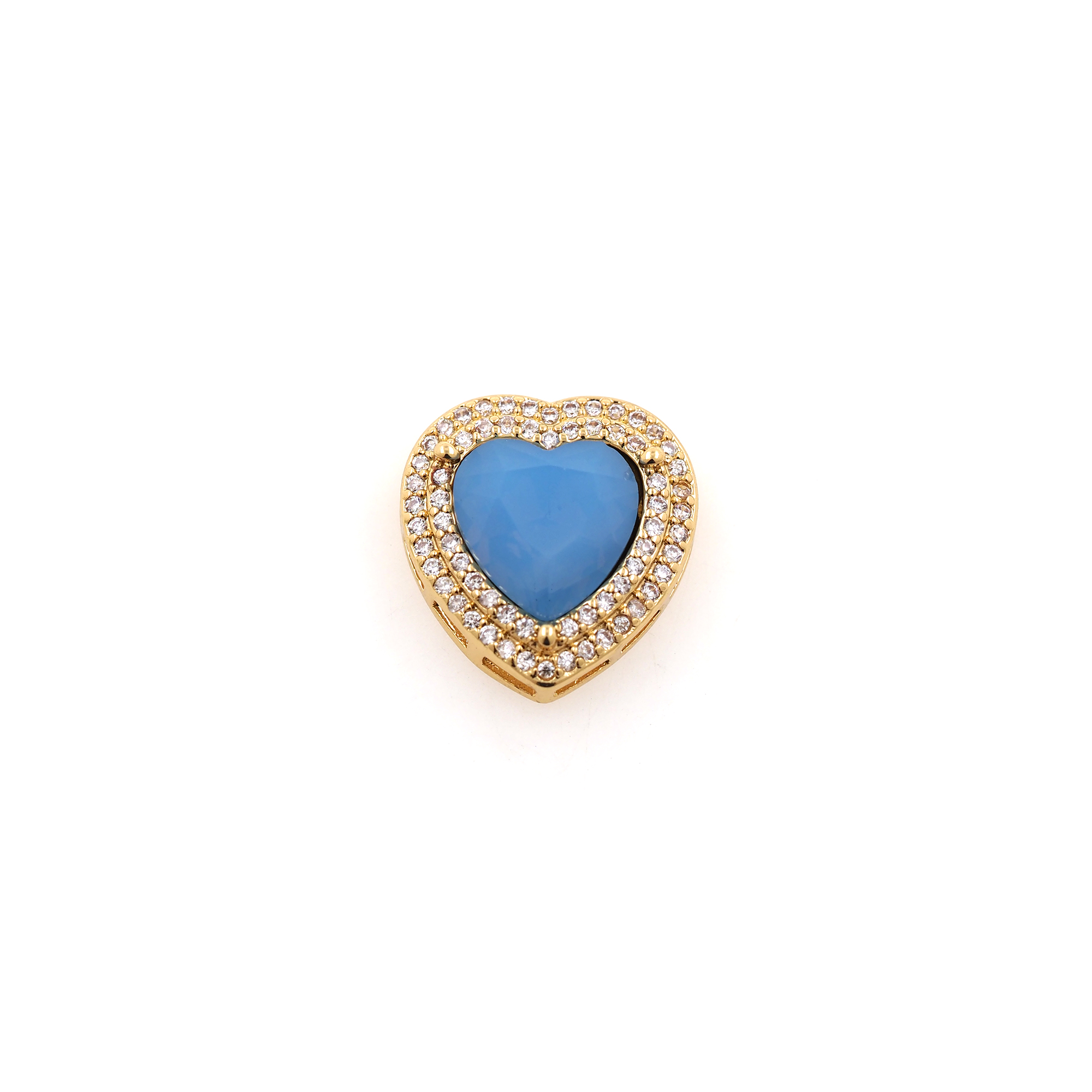 18K Gold Filled Heart Spacer Beads,Crystal Heart Bead for Bracelet Jewelry Necklace Making Supply