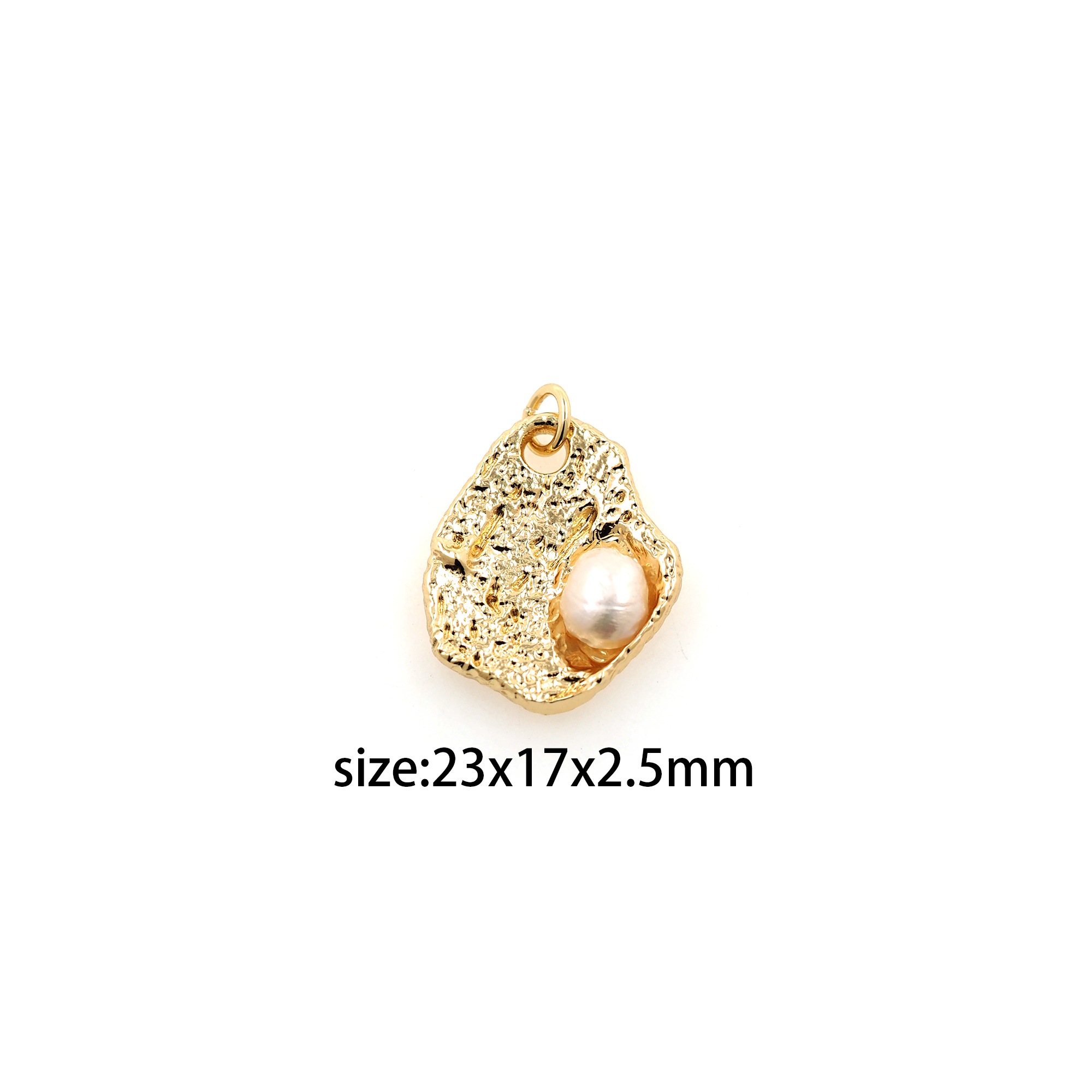 18K Gold Filled Oyster Pendant,Dainty Pearl Oyster Charm Earrings Necklace for DIY Jewelry Making Supply